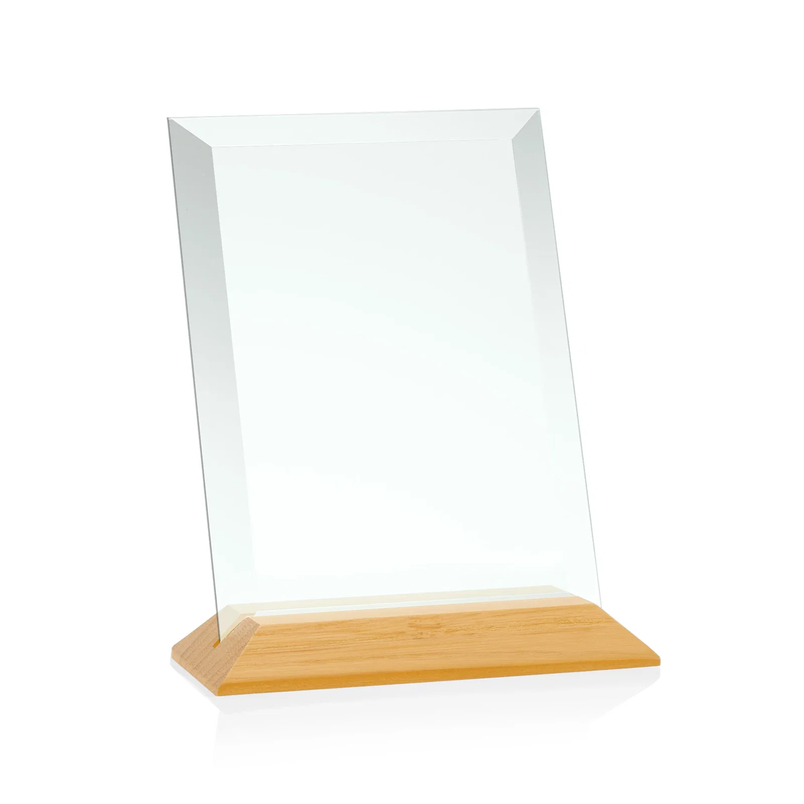 Promotional Jade Glass Vertical Award With A Glossy Piano-Finish Rosewood Base for team milestone celebrations