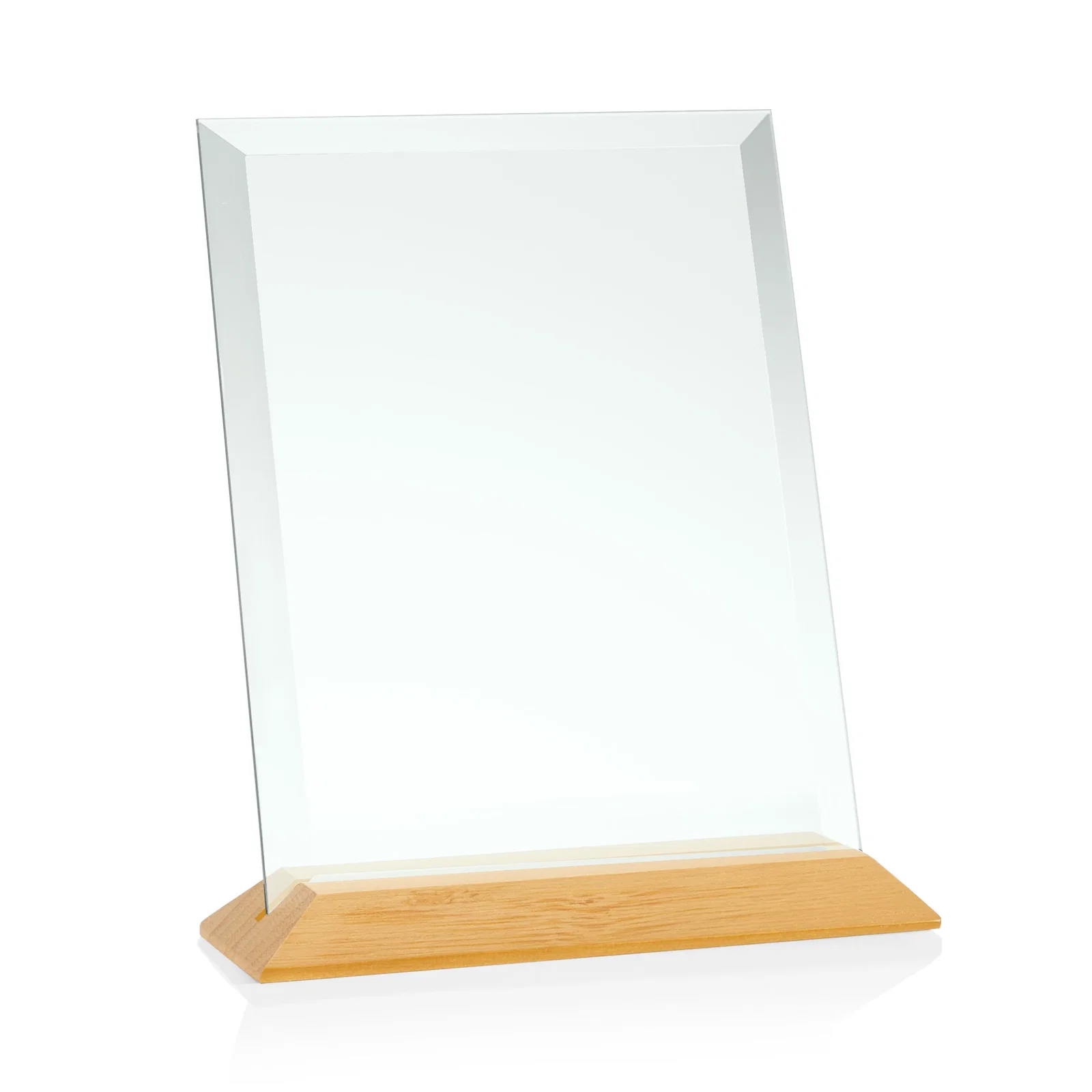 Promotional Jade Glass Vertical Award With A Glossy Piano-Finish Rosewood Base for donor appreciation