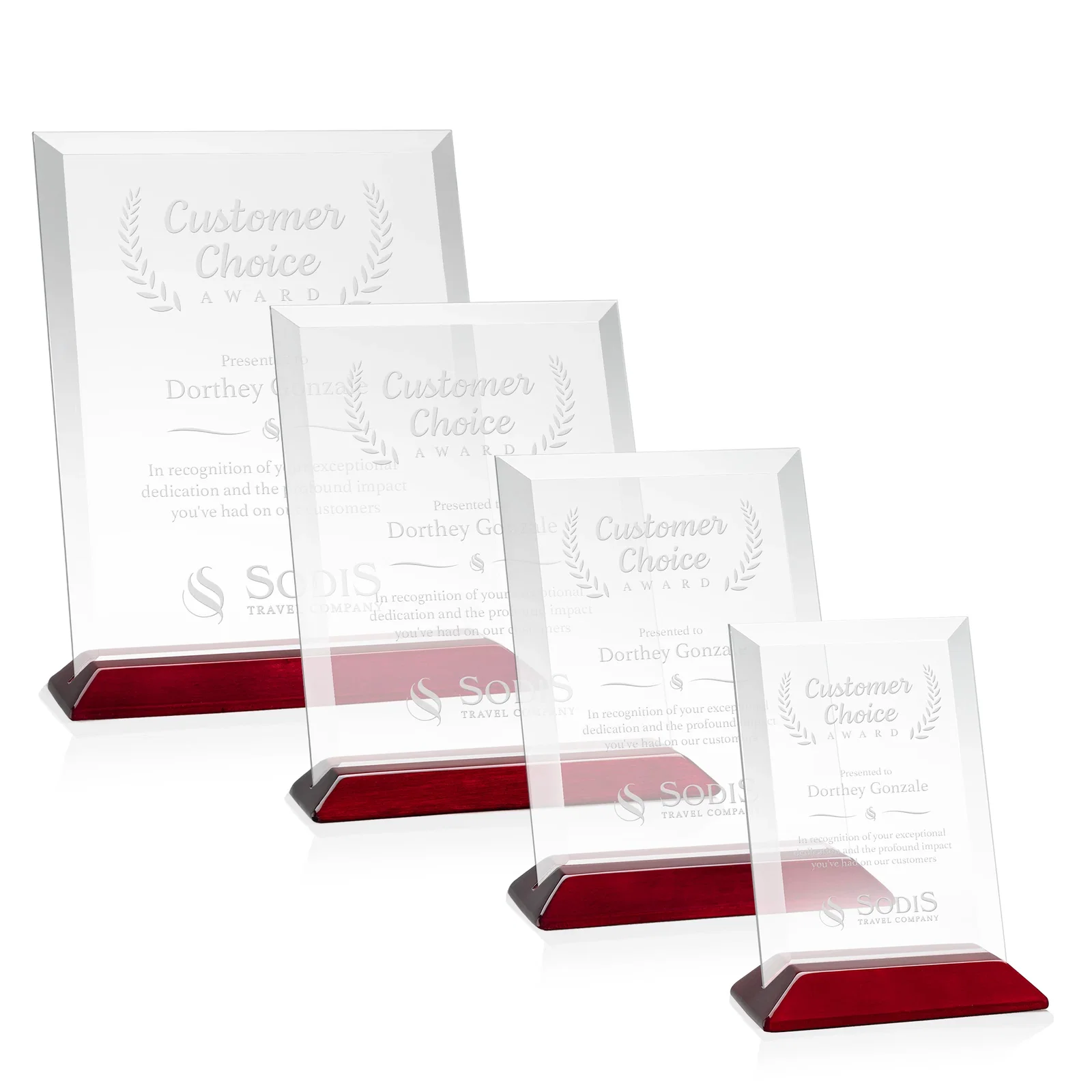 Custom Starfire Crystal Award with Deeply Beveled Edges for dealer and partner awards