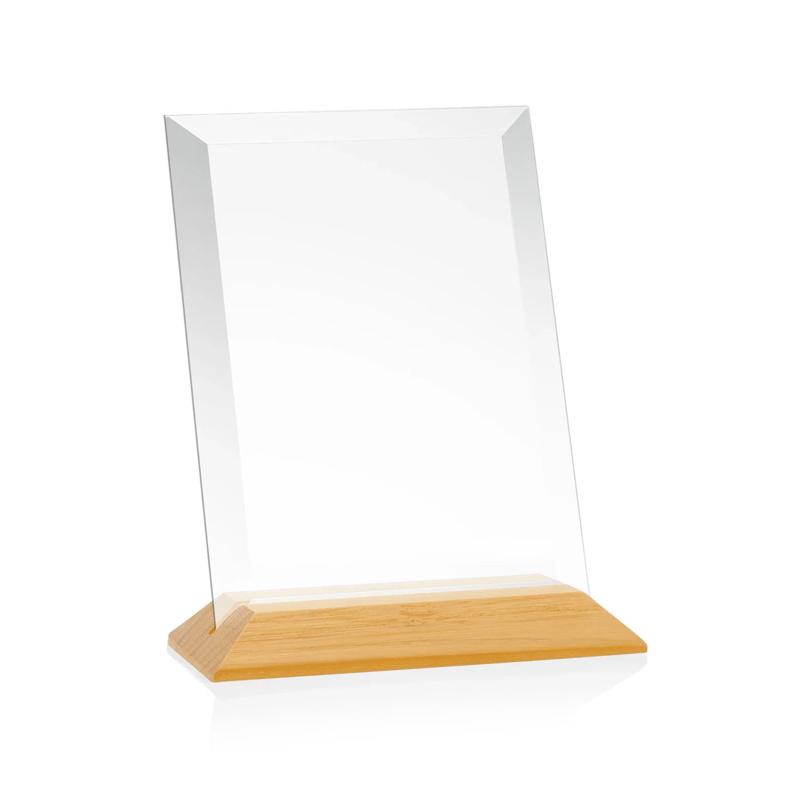 Custom printed Starfire Crystal Award with Deeply Beveled Edges for corporate award ceremonies
