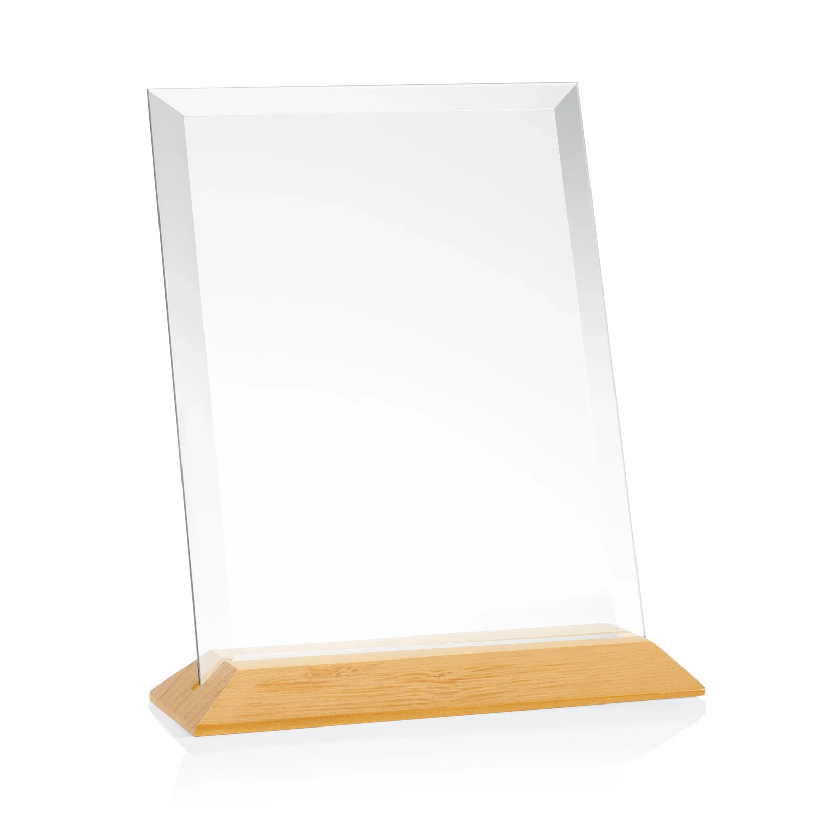 Custom printed Starfire Crystal Award with Deeply Beveled Edges for service anniversary gifts