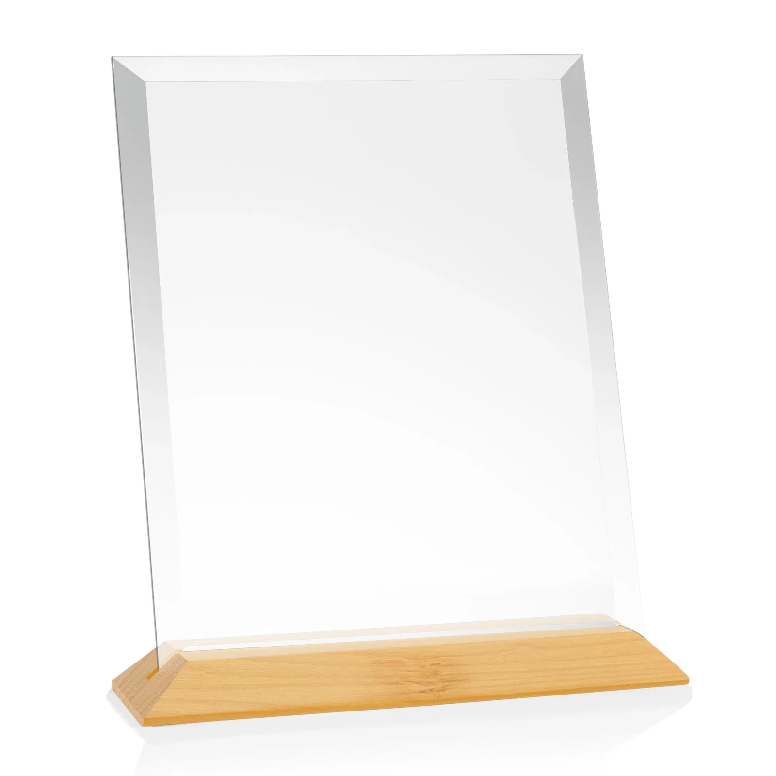 Custom printed Starfire Crystal Award with Deeply Beveled Edges for sales achievement awards
