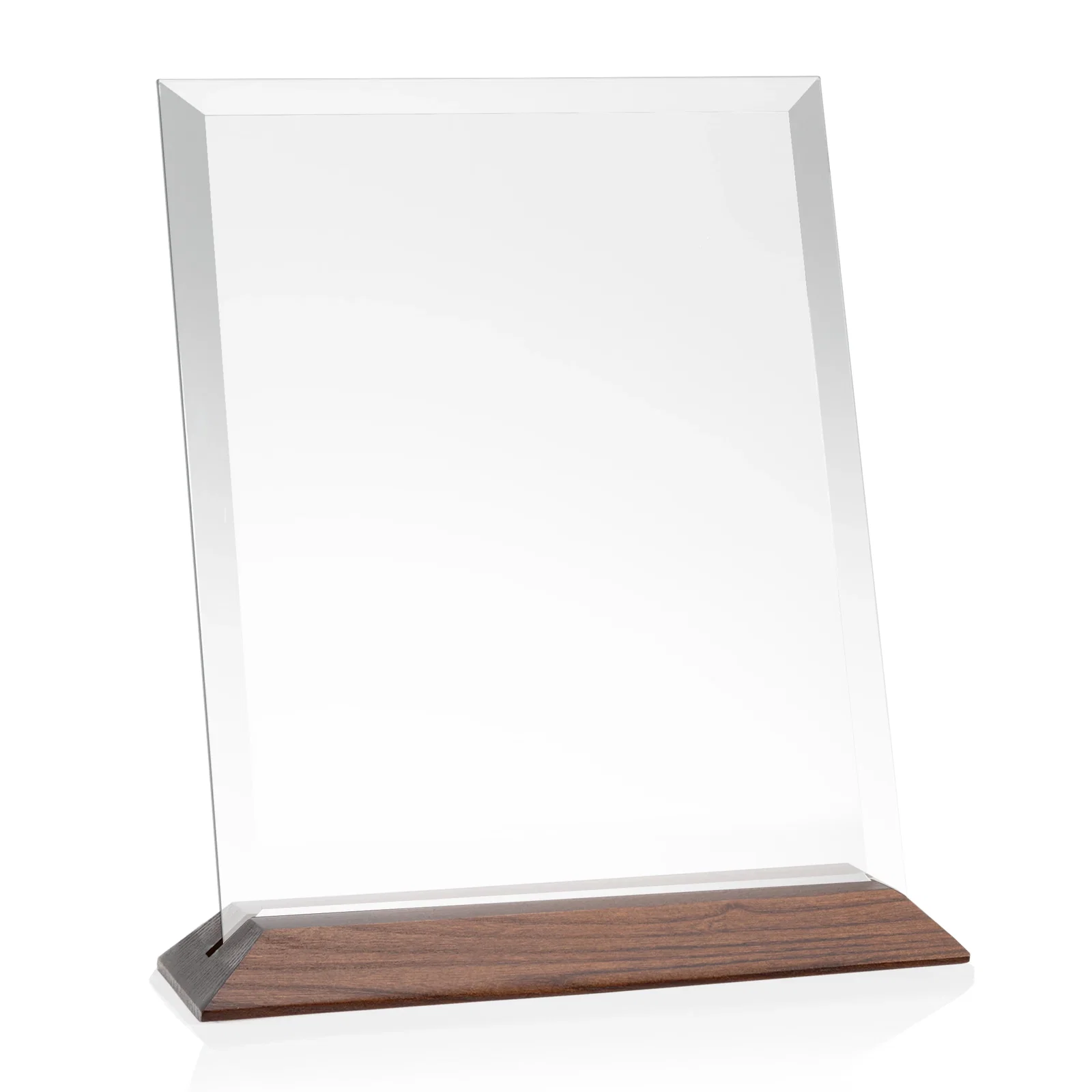 Custom printed Starfire Crystal Award with Deeply Beveled Edges for donor appreciation