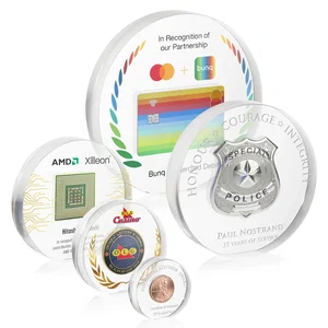 Circle Acrylic Embedment Award for Medallions and Keepsakes