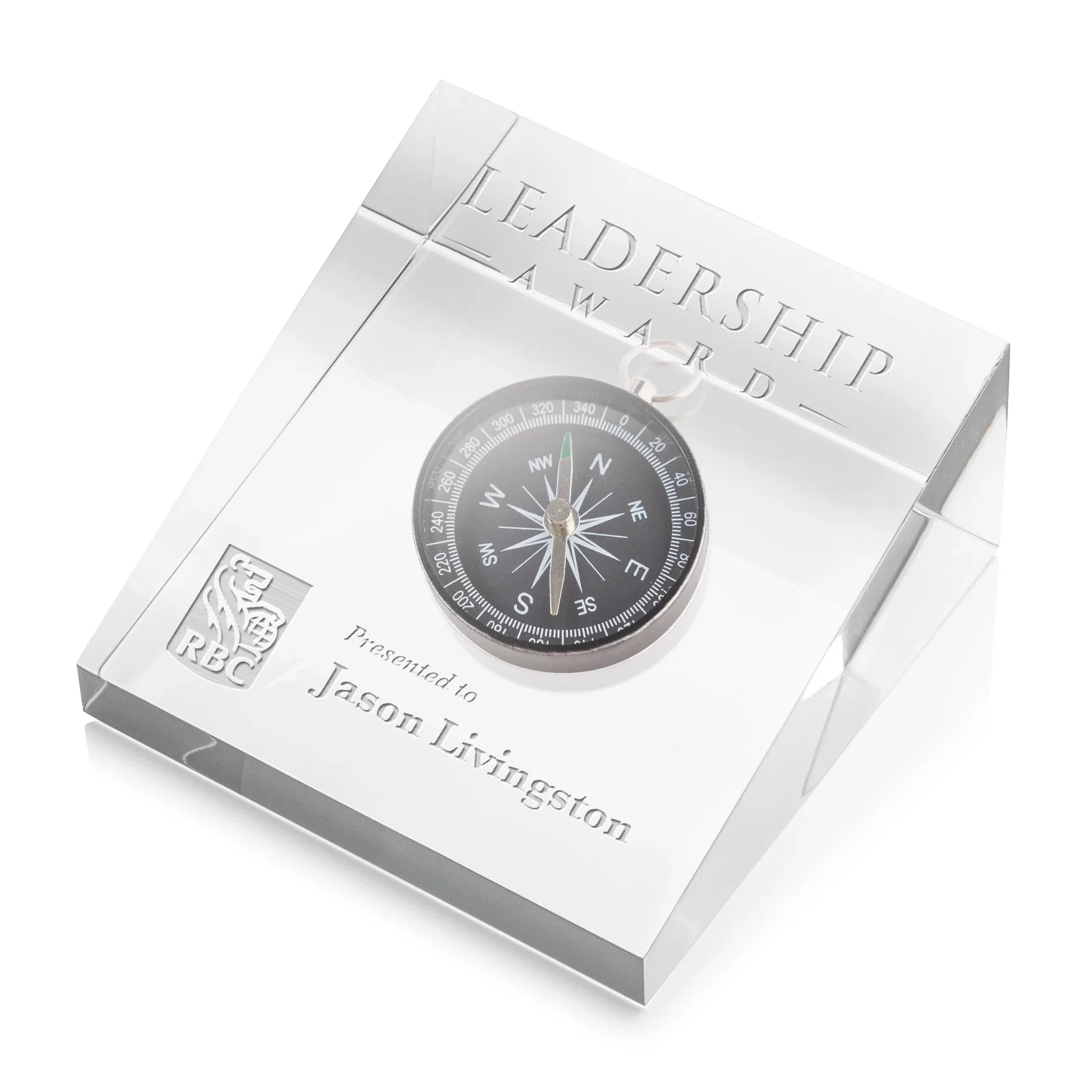 Custom Flat Wedge Acrylic Embedment Award for Medallions for employee recognition