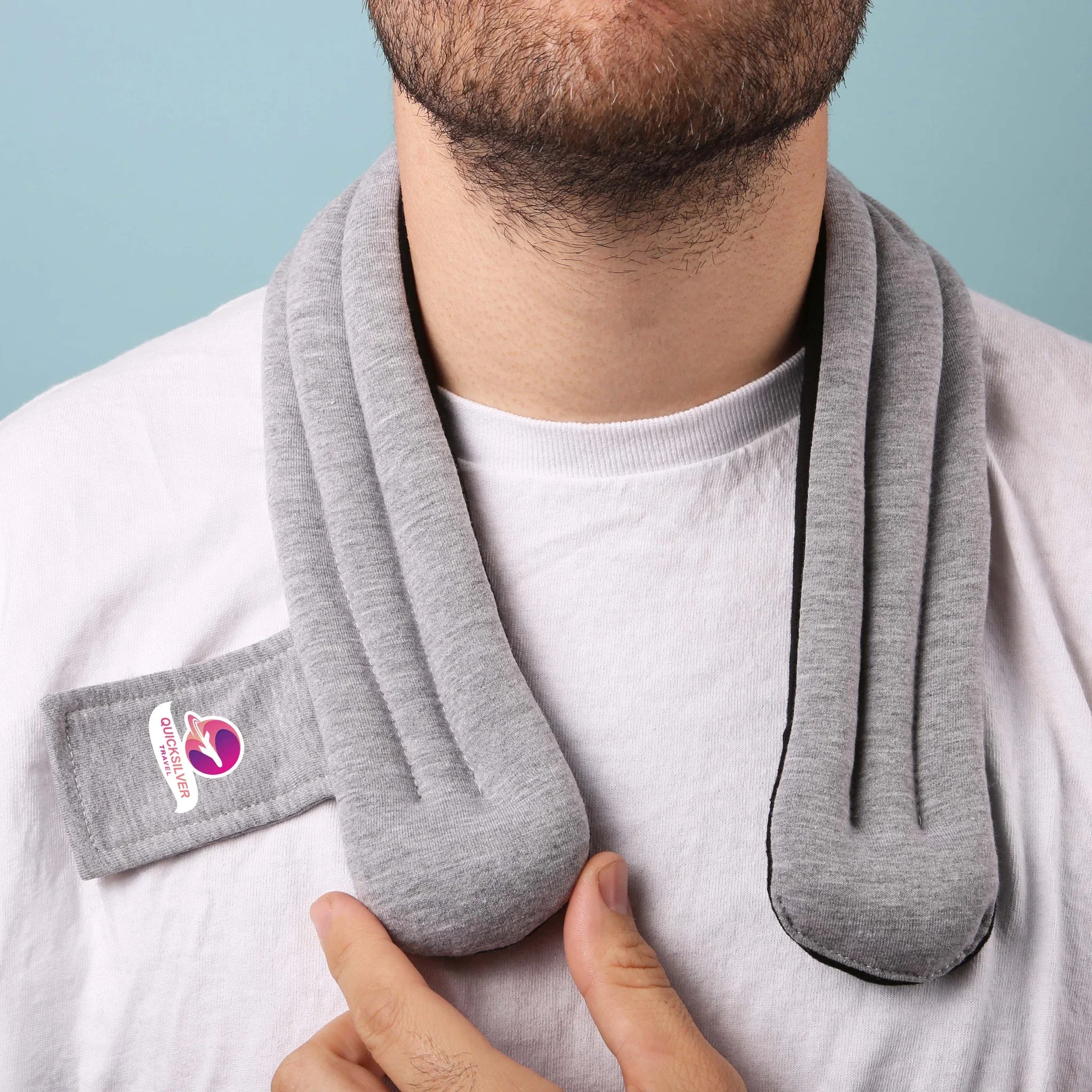 Embrace Neck & Shoulder Heating Pad being worn