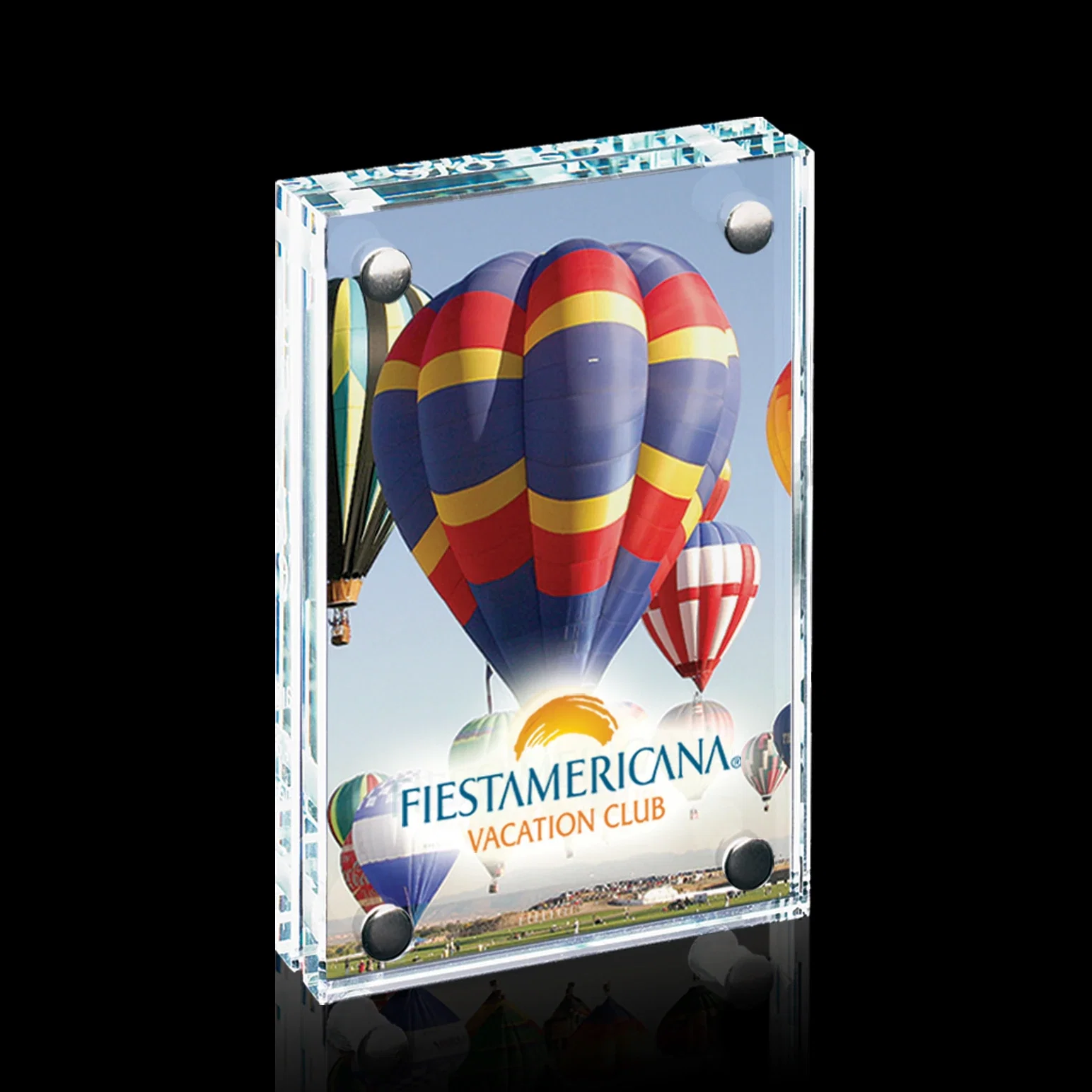 Custom Starfire Crystal Bolted Double-Panel Award with Full-Color Print, awards for service anniversary gifts