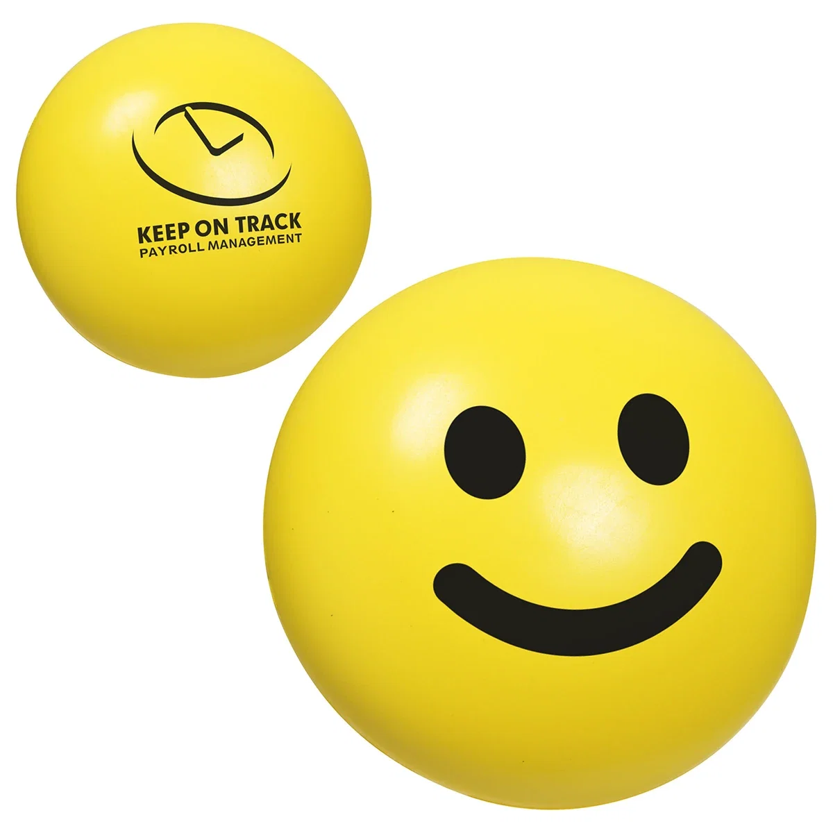 Custom Emoji Serenity Squishy, front view of the branded slo-release toy