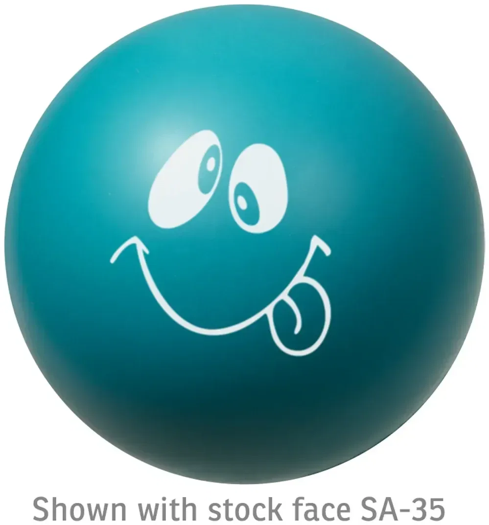 Emoticon Stress Ball close-up of emoji detail, custom branded promotional squeeze ball