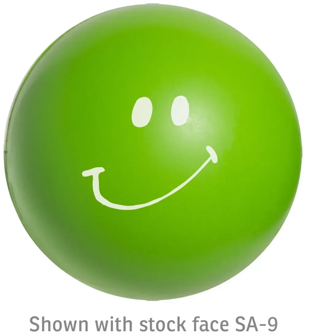 Emoticon Stress Ball neutral emoji option, branded custom squeeze toy for HR programs