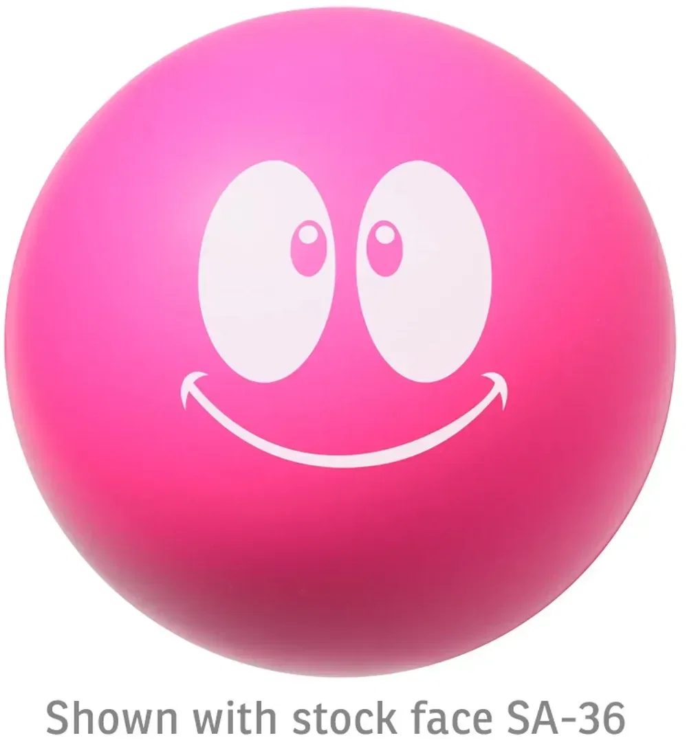 Emoticon Stress Ball side view, branded emoji squeeze toy for logo giveaways