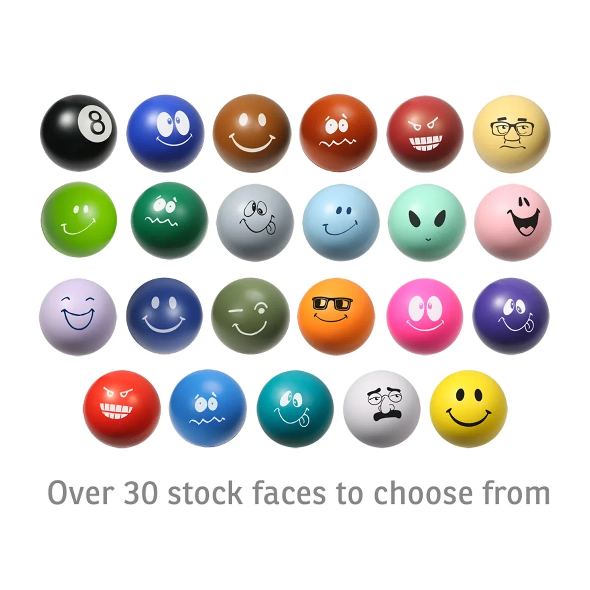 Emoticon Stress Ball worried emoji face, custom branded promotional squeeze ball