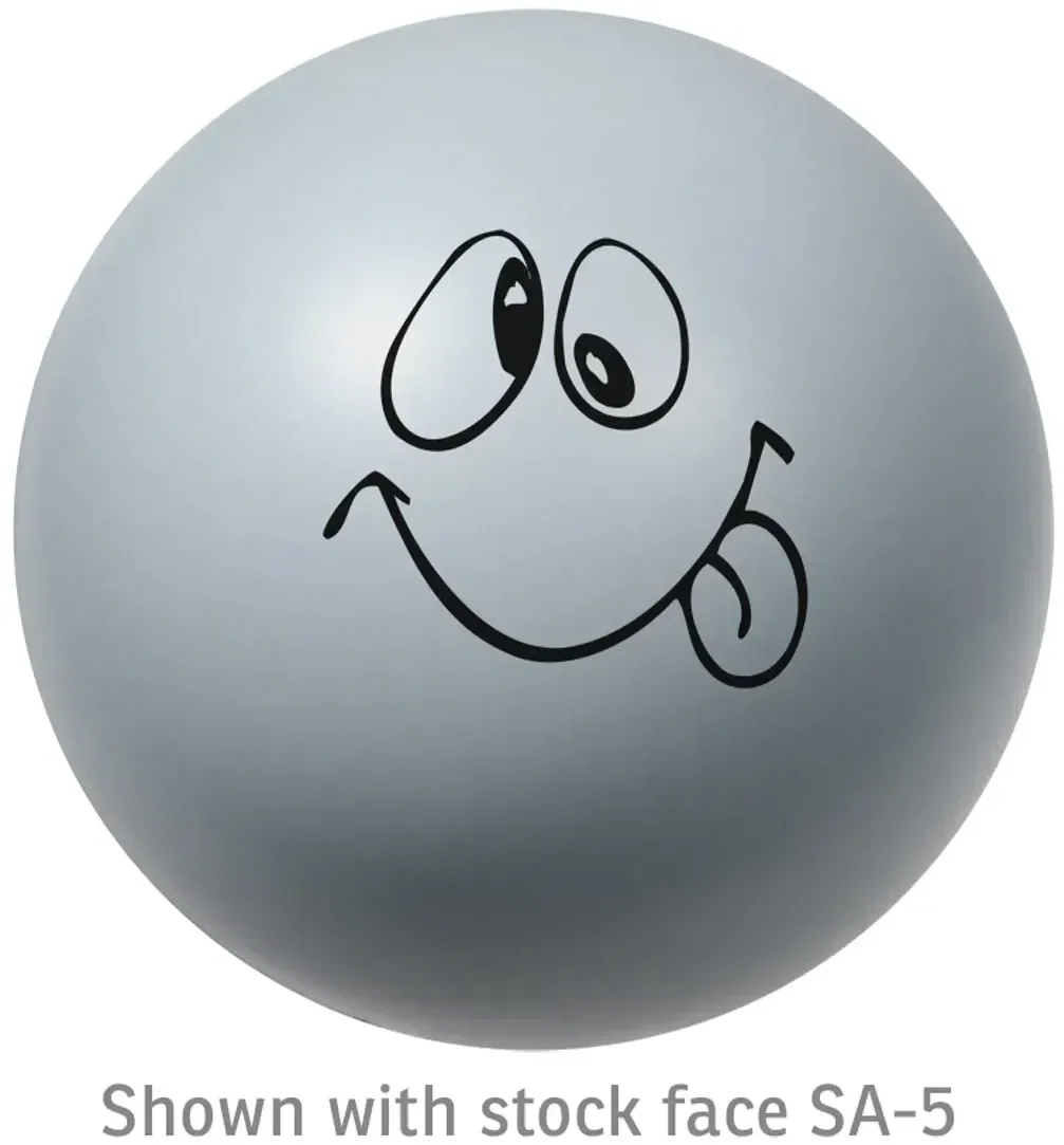 Emoticon Stress Ball smiling emoji face, custom promotional squeeze ball with logo imprint