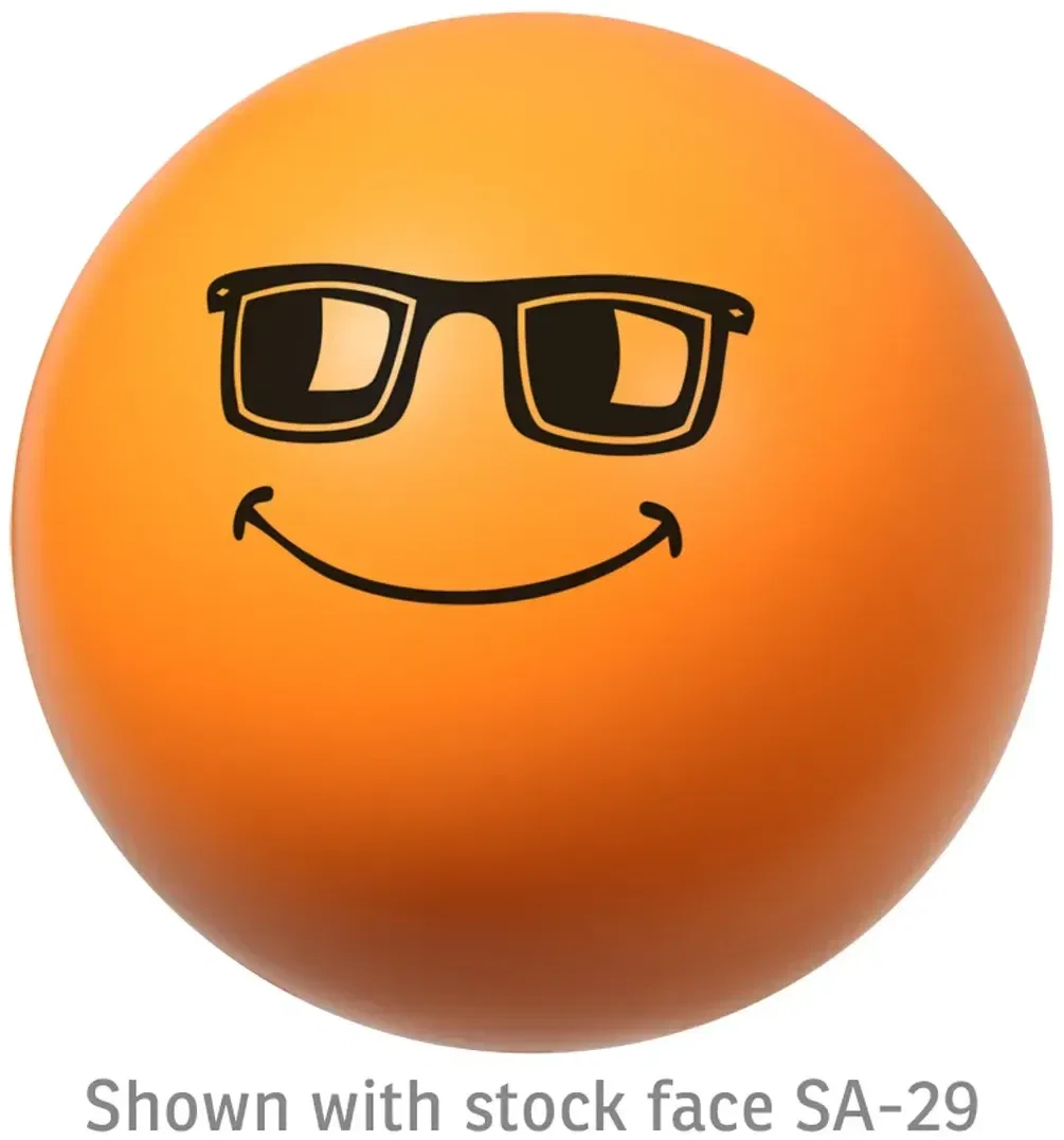 Emoticon Stress Ball laughing emoji option, branded custom emoji stress reliever