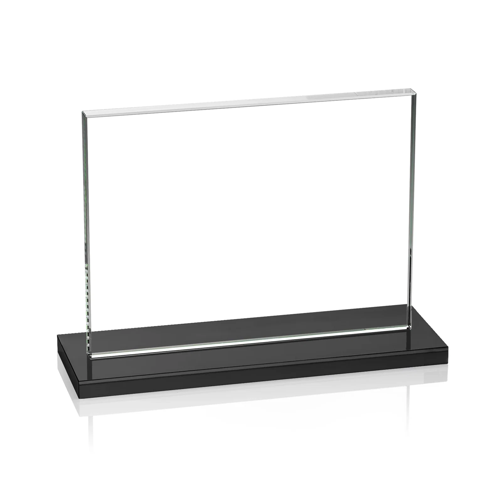 Promotional Starfire Crystal Rectangle Award On An Ebony Base, with your logo for safety achievement programs