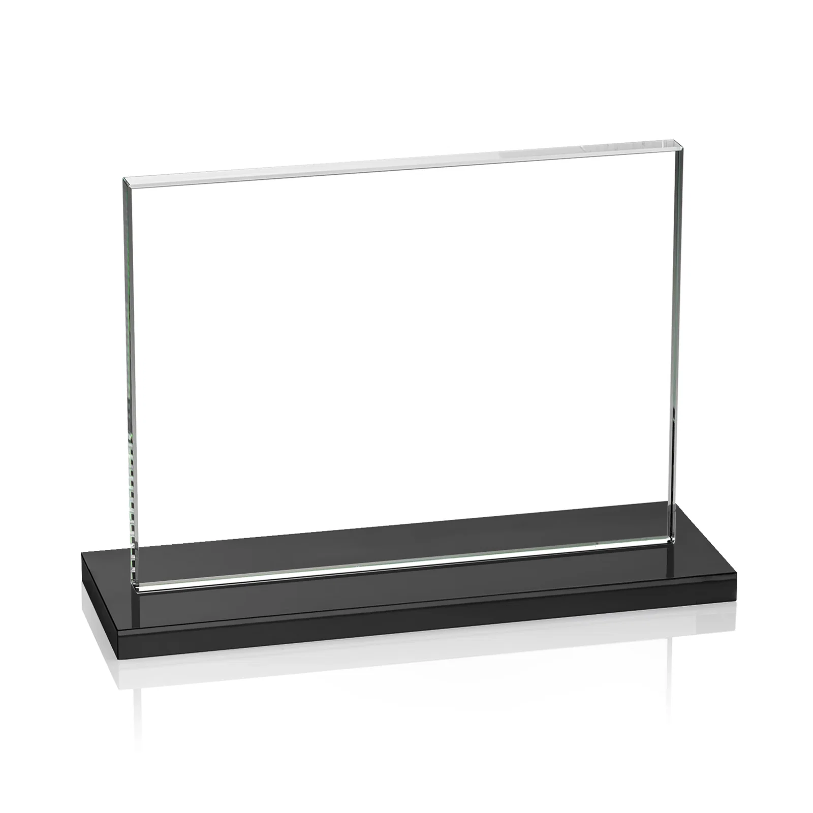 Promotional Starfire Crystal Rectangle Award On An Ebony Base, with your logo for volunteer appreciation