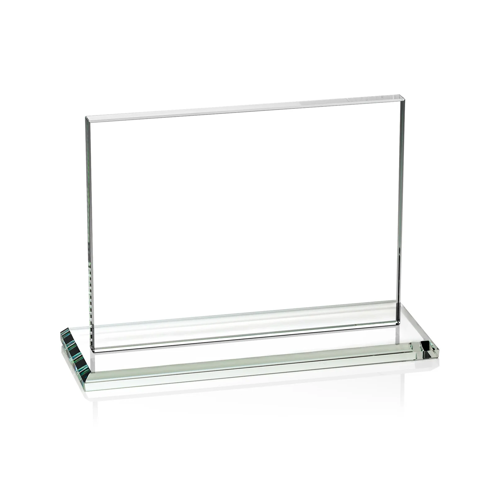 Branded Starfire Crystal Rectangle Award On An Ebony Base, with your logo for employee recognition