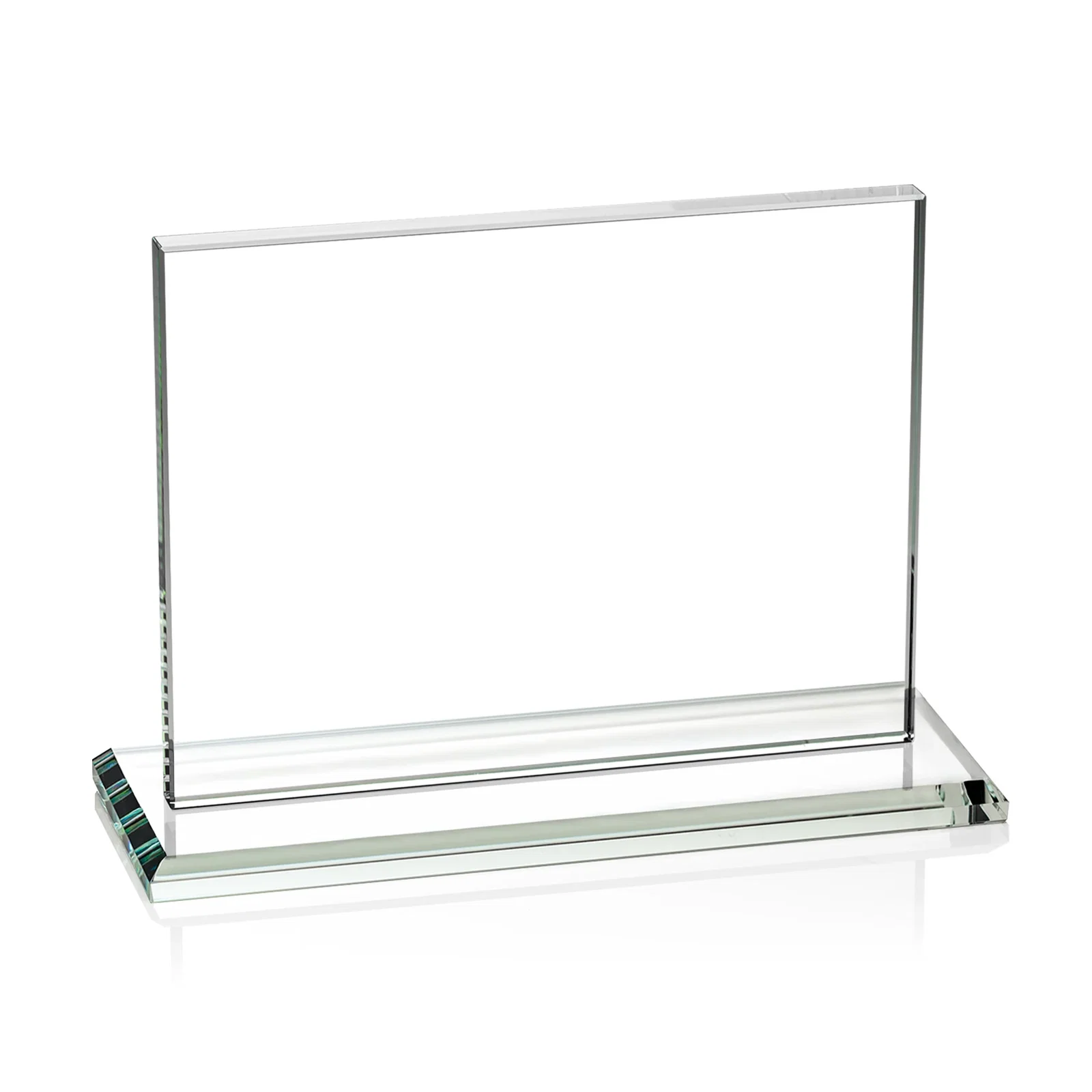Branded Starfire Crystal Rectangle Award On An Ebony Base, with your logo for sales achievement awards