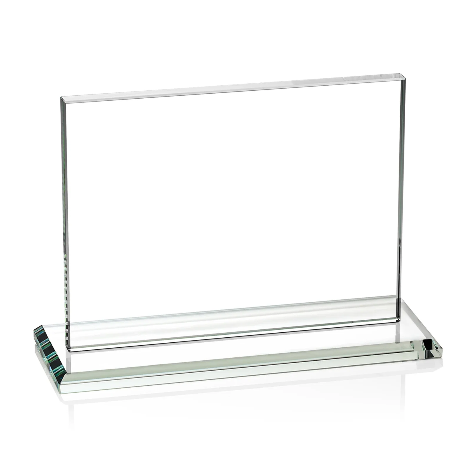 Branded Starfire Crystal Rectangle Award On An Ebony Base, with your logo for retirement presentations