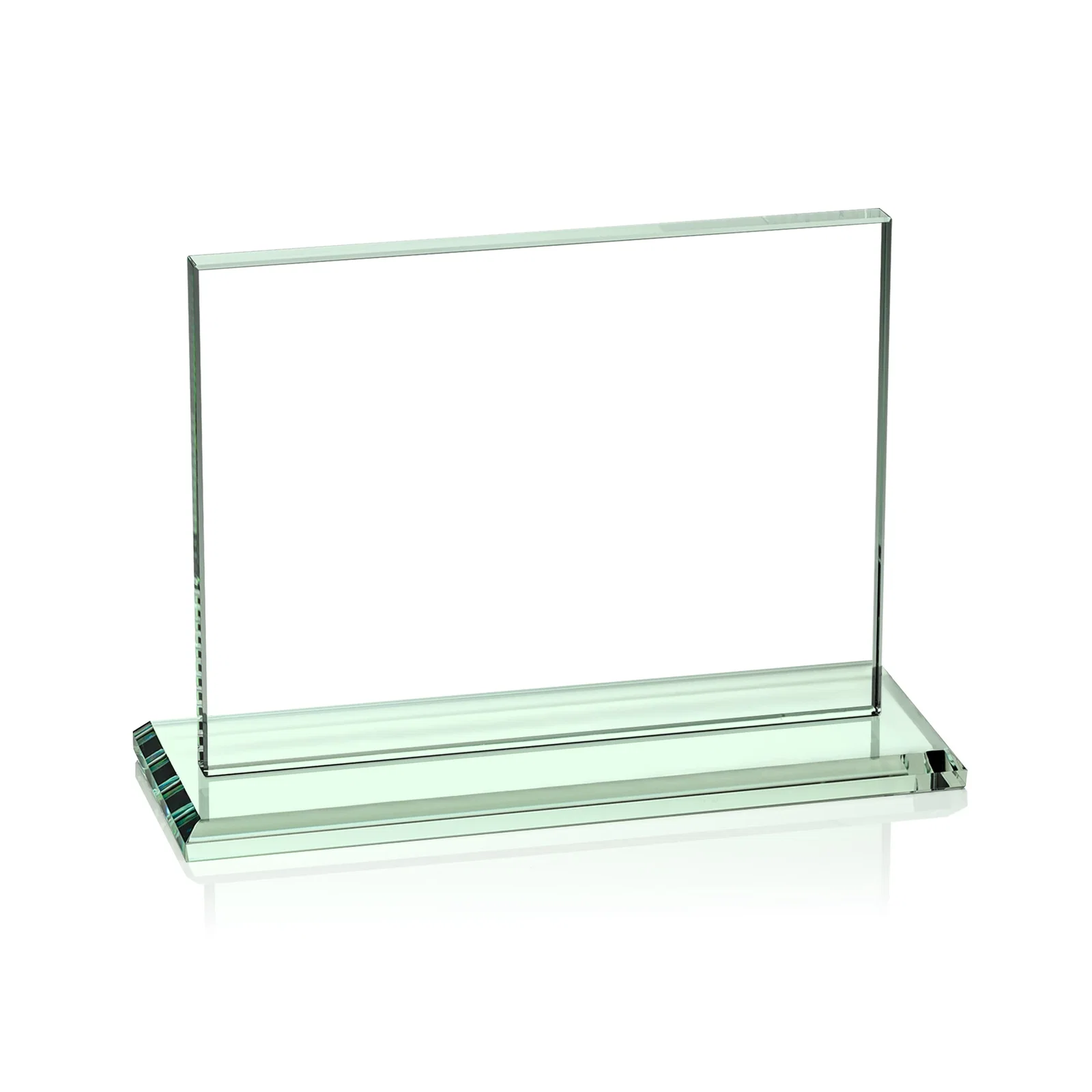 Branded Starfire Crystal Rectangle Award On An Ebony Base, with your logo for team milestone celebrations