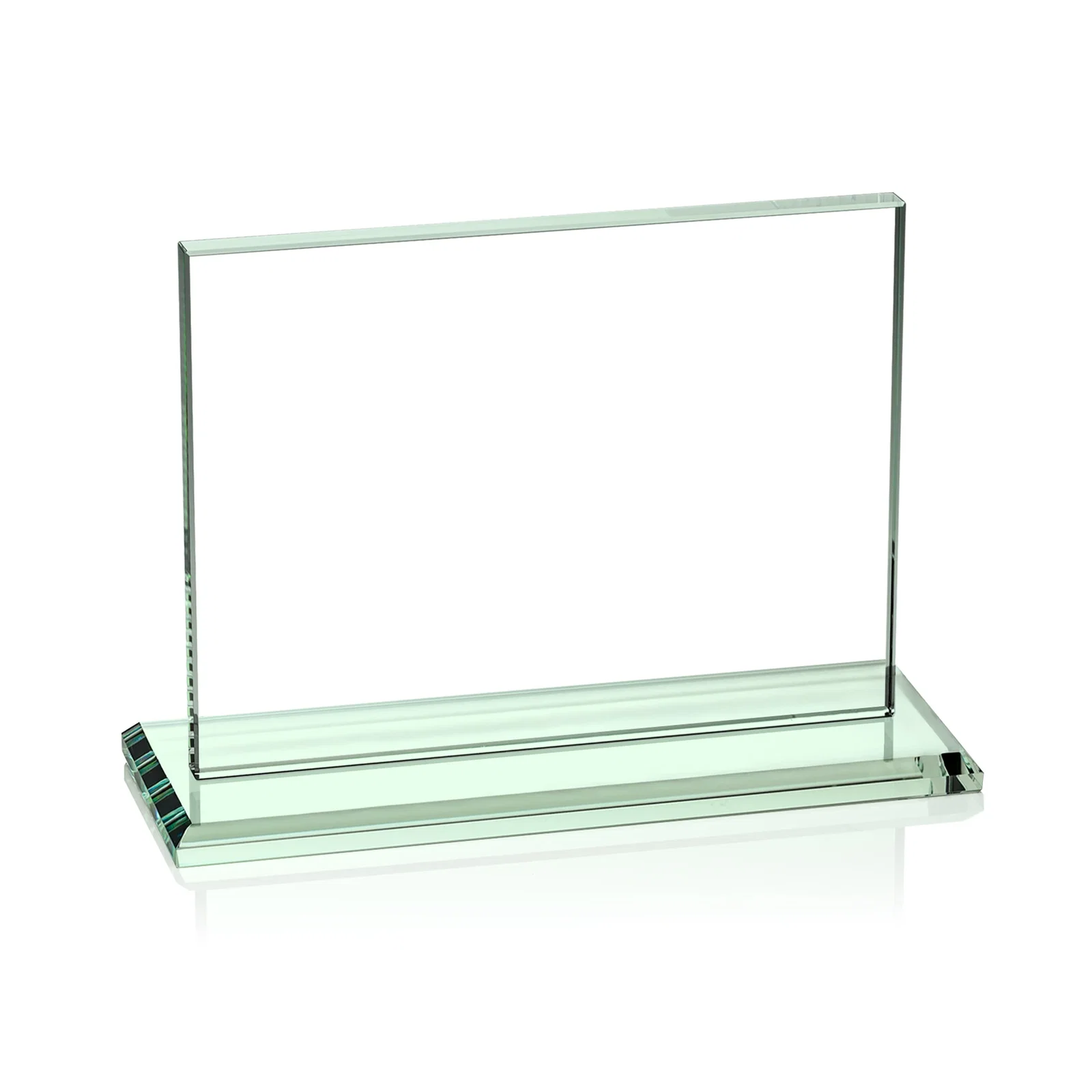 Branded Starfire Crystal Rectangle Award On An Ebony Base, with your logo for donor appreciation