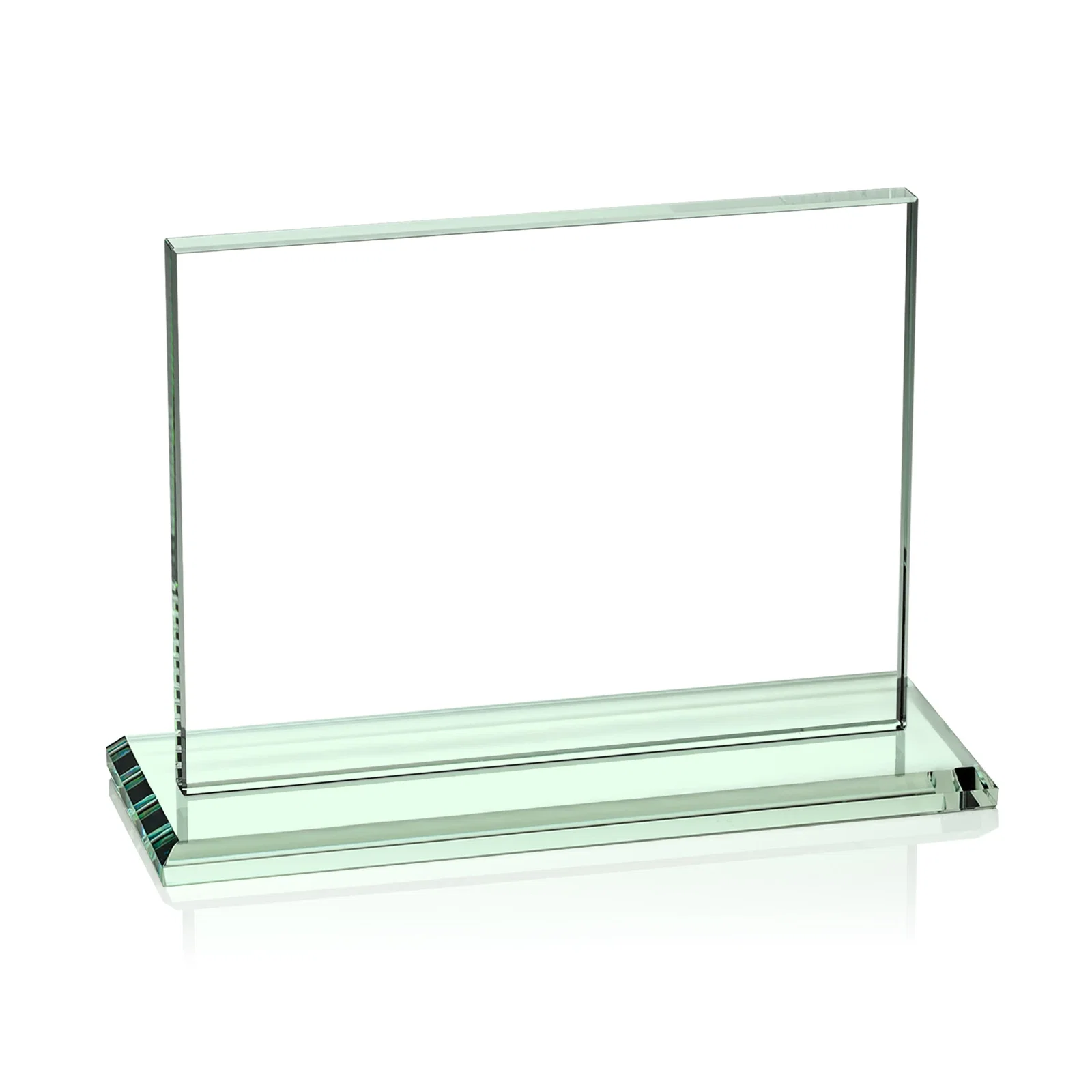 Branded Starfire Crystal Rectangle Award On An Ebony Base, with your logo for graduation ceremonies