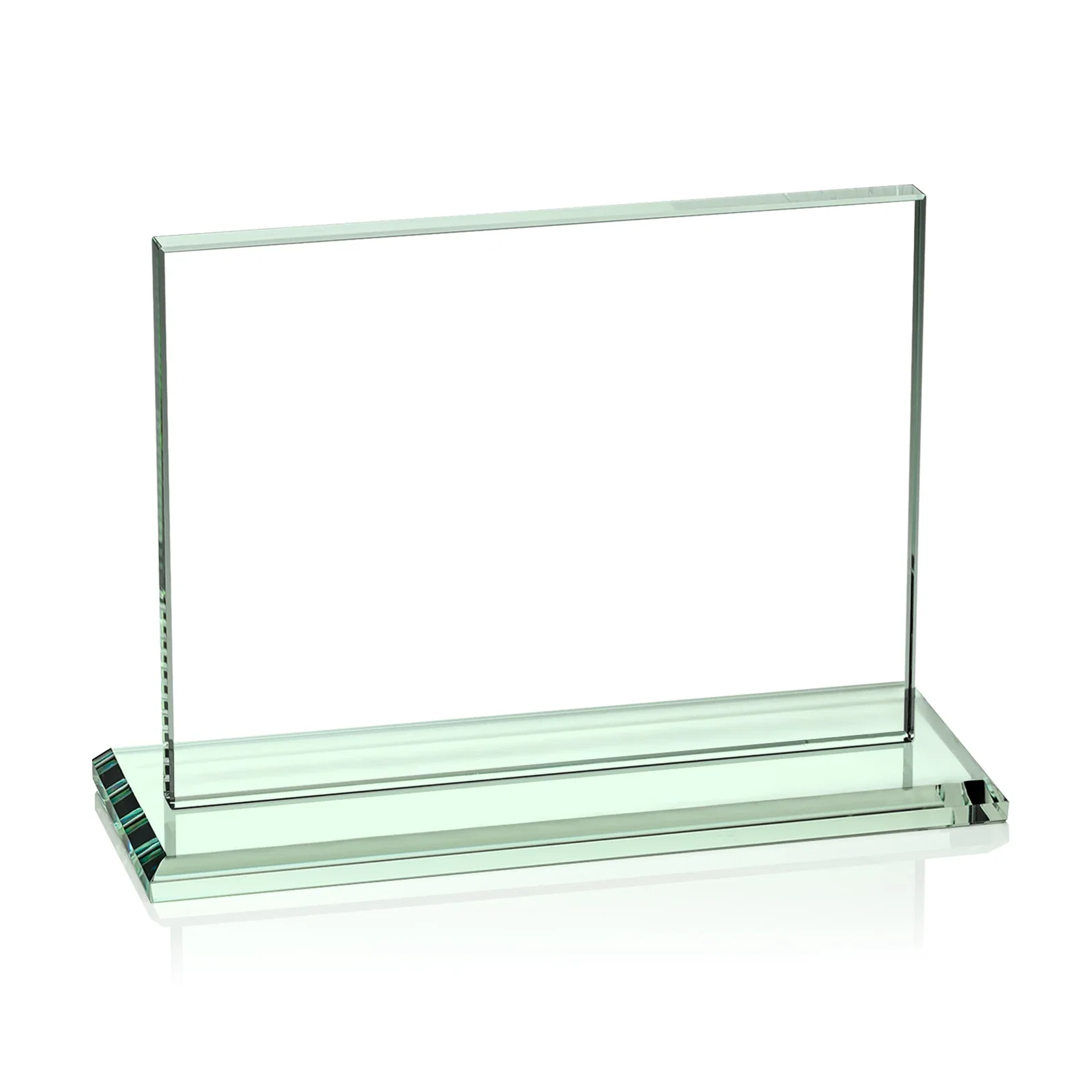 Branded Starfire Crystal Rectangle Award On An Ebony Base, with your logo for safety achievement programs