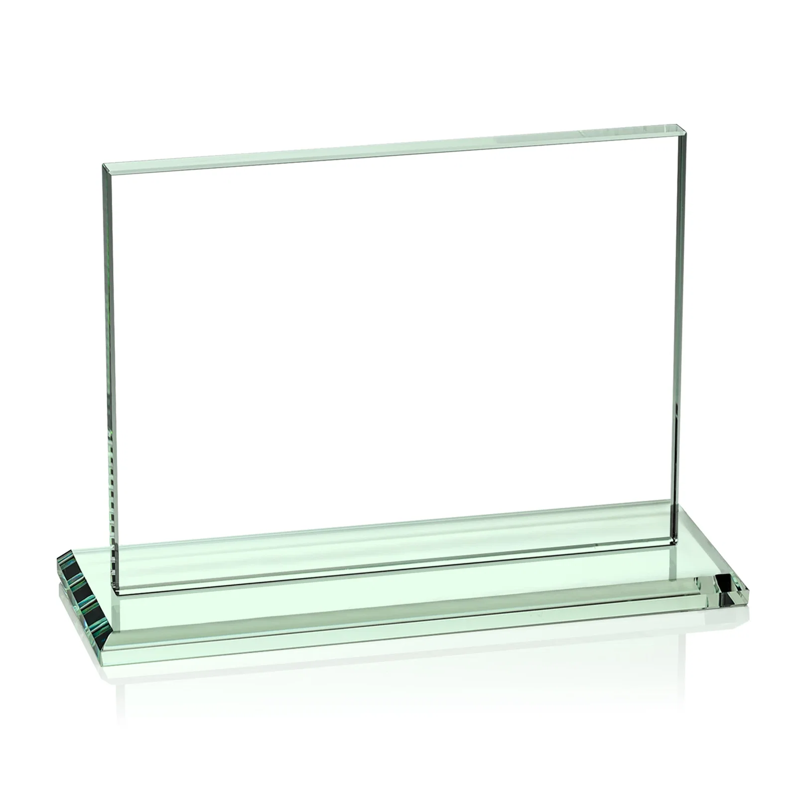 Branded Starfire Crystal Rectangle Award On An Ebony Base, with your logo for volunteer appreciation