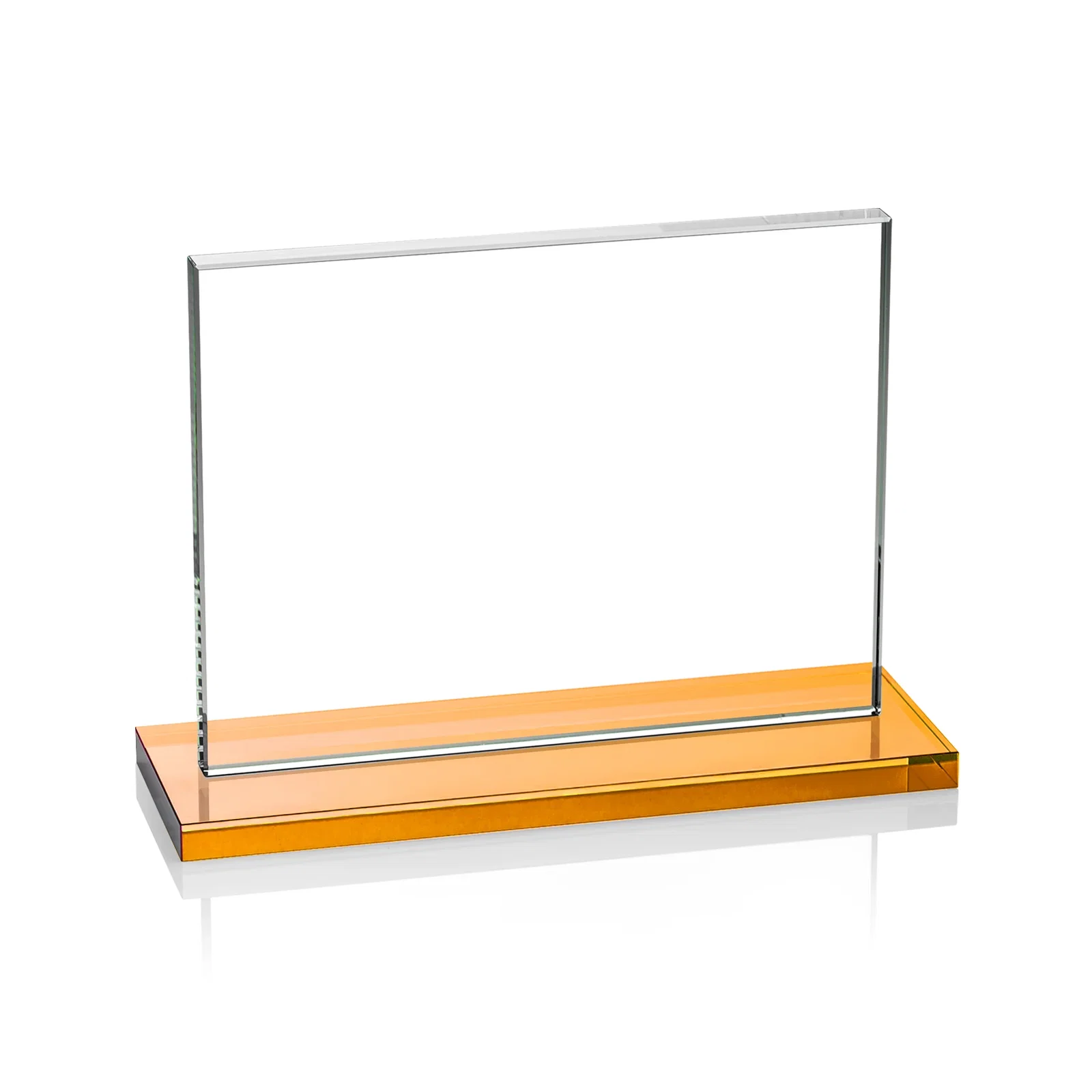 Branded Starfire Crystal Rectangle Award On An Ebony Base, with your logo for dealer and partner awards
