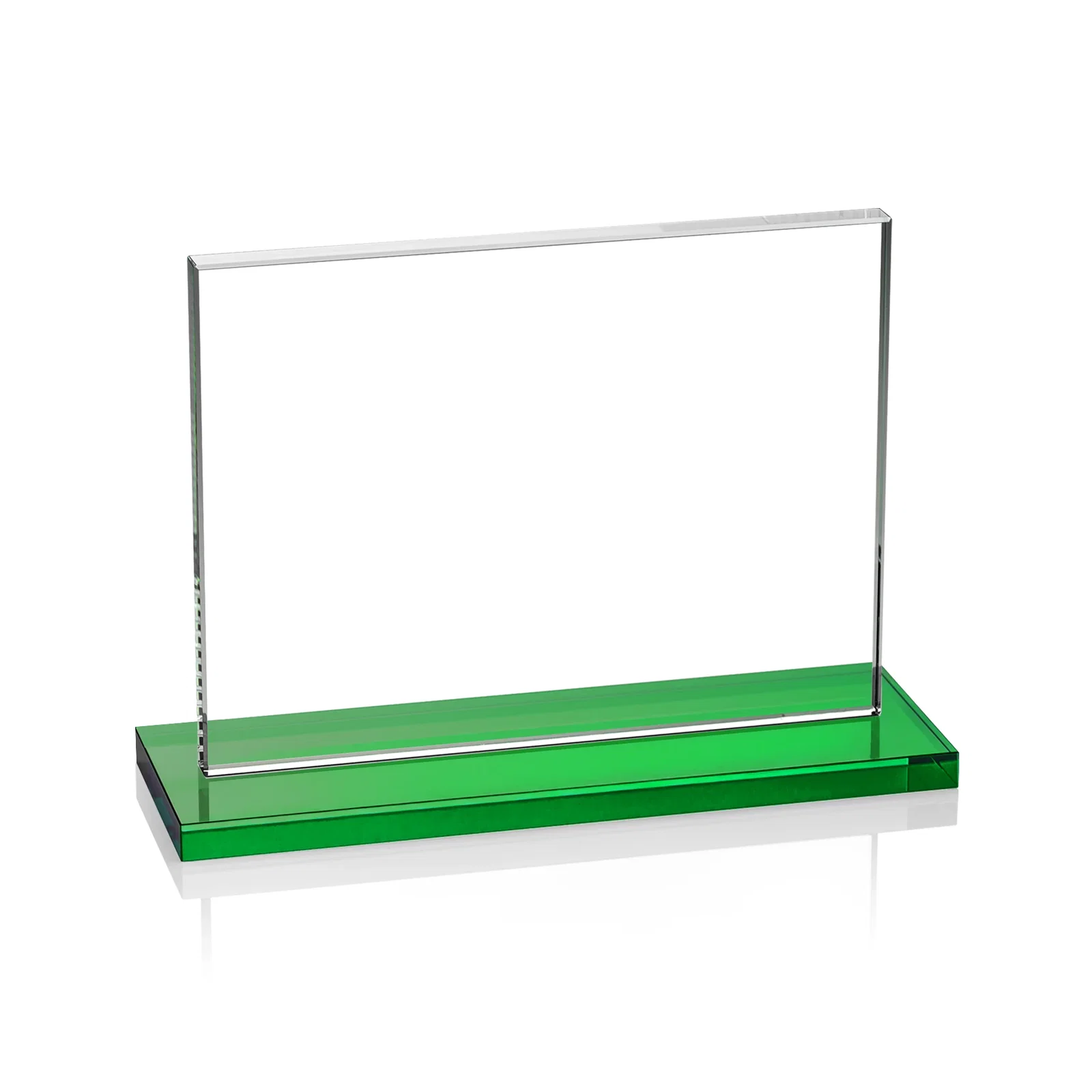 Custom printed Starfire Crystal Rectangle Award On An Ebony Base, with your logo for sales achievement awards