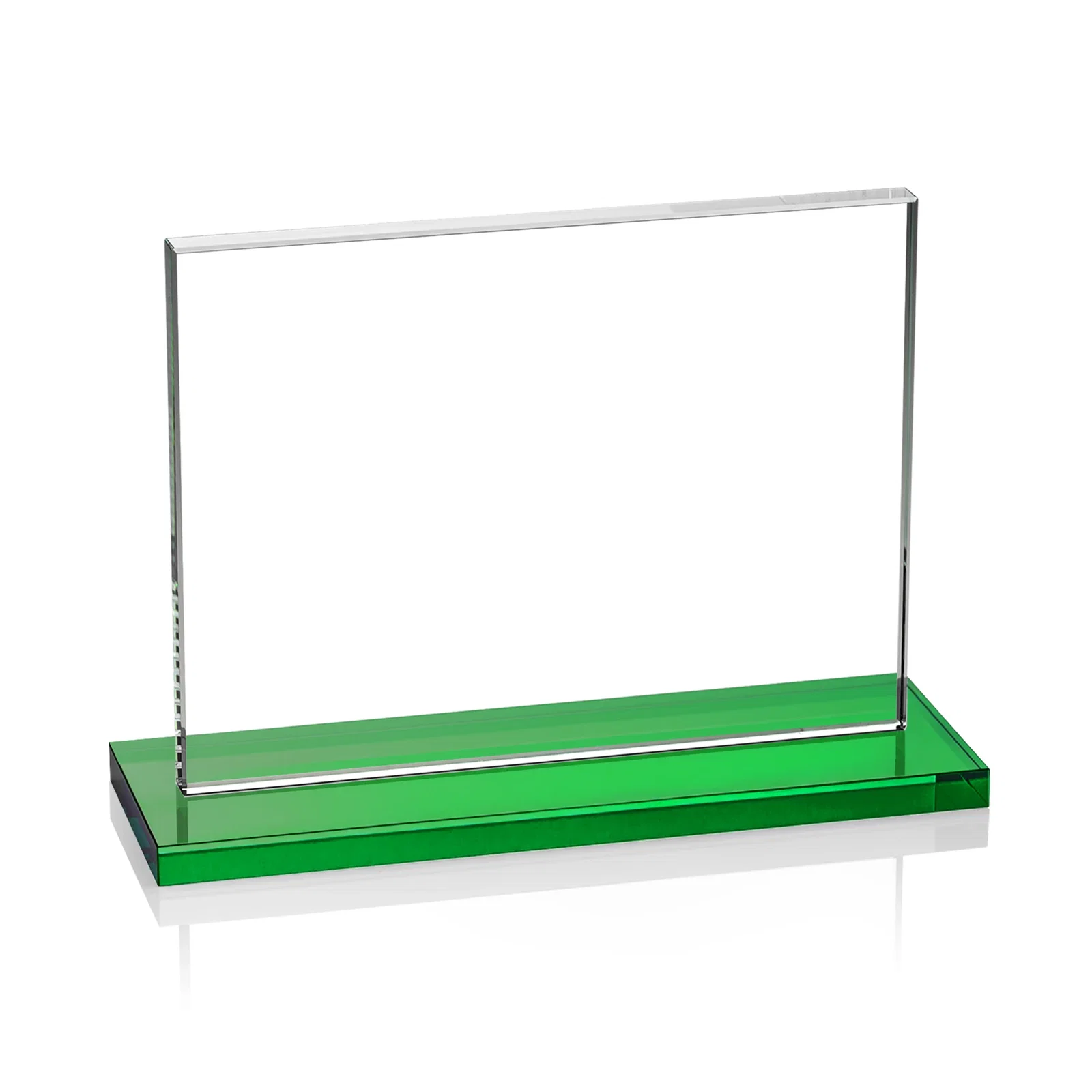 Custom printed Starfire Crystal Rectangle Award On An Ebony Base, with your logo for team milestone celebrations