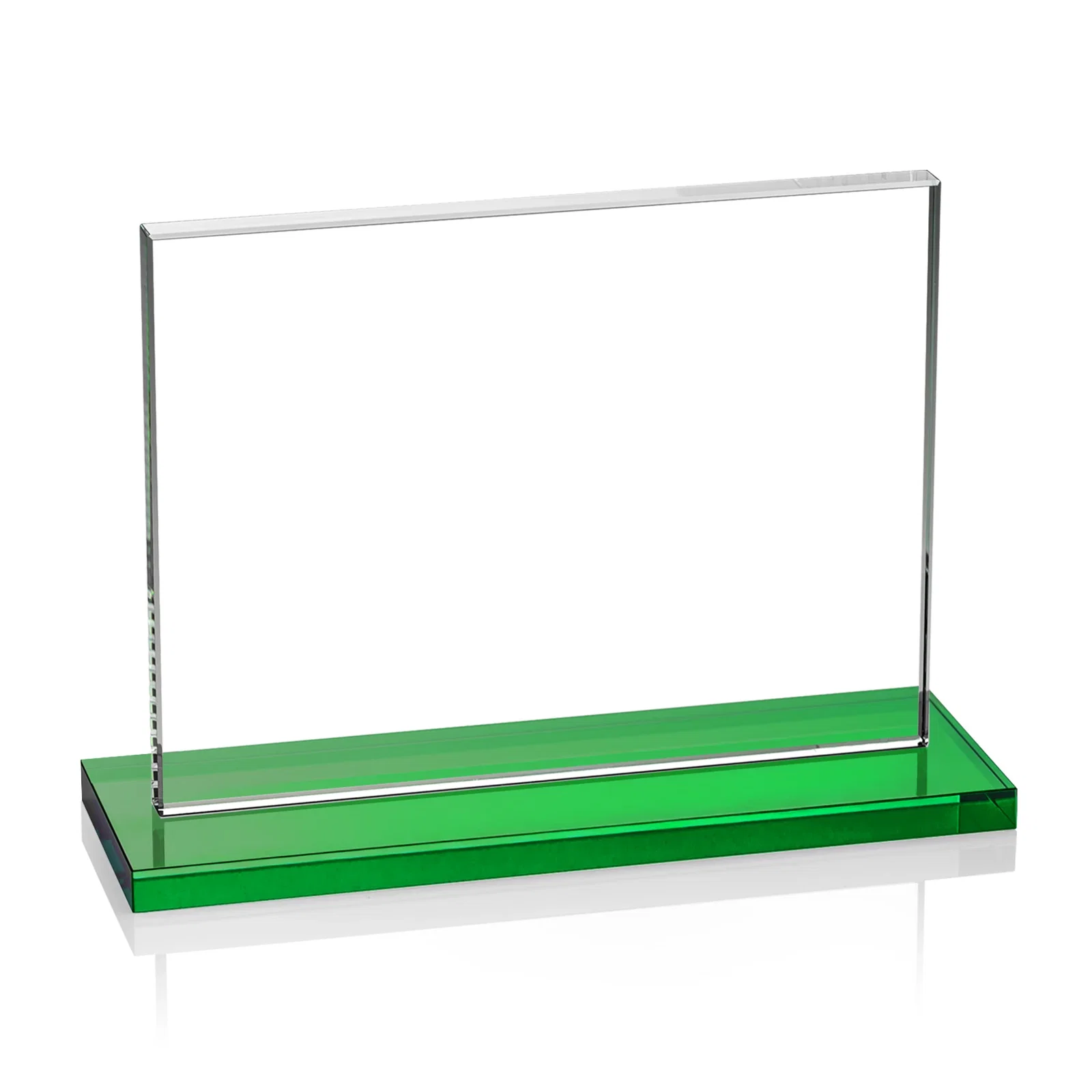 Custom printed Starfire Crystal Rectangle Award On An Ebony Base, with your logo for graduation ceremonies
