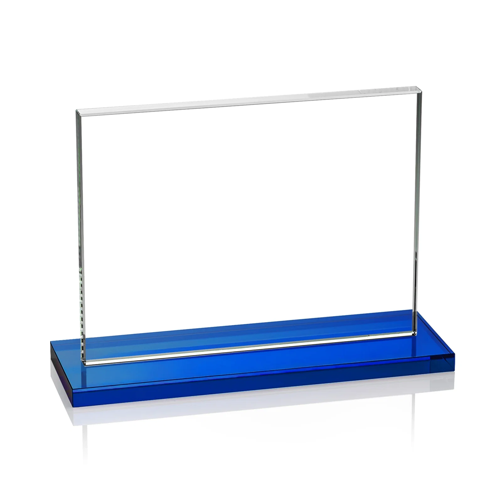 Custom printed Starfire Crystal Rectangle Award On An Ebony Base, with your logo for dealer and partner awards