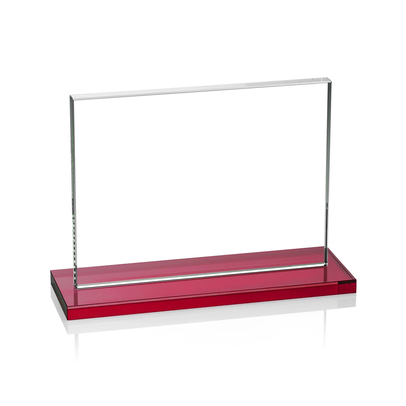 Customized Starfire Crystal Rectangle Award On An Ebony Base, with your logo for corporate award ceremonies
