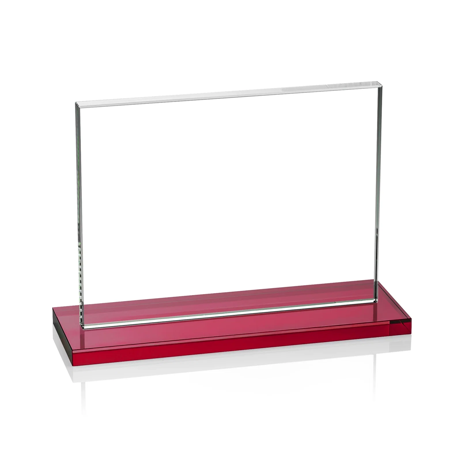 Customized Starfire Crystal Rectangle Award On An Ebony Base, with your logo for service anniversary gifts