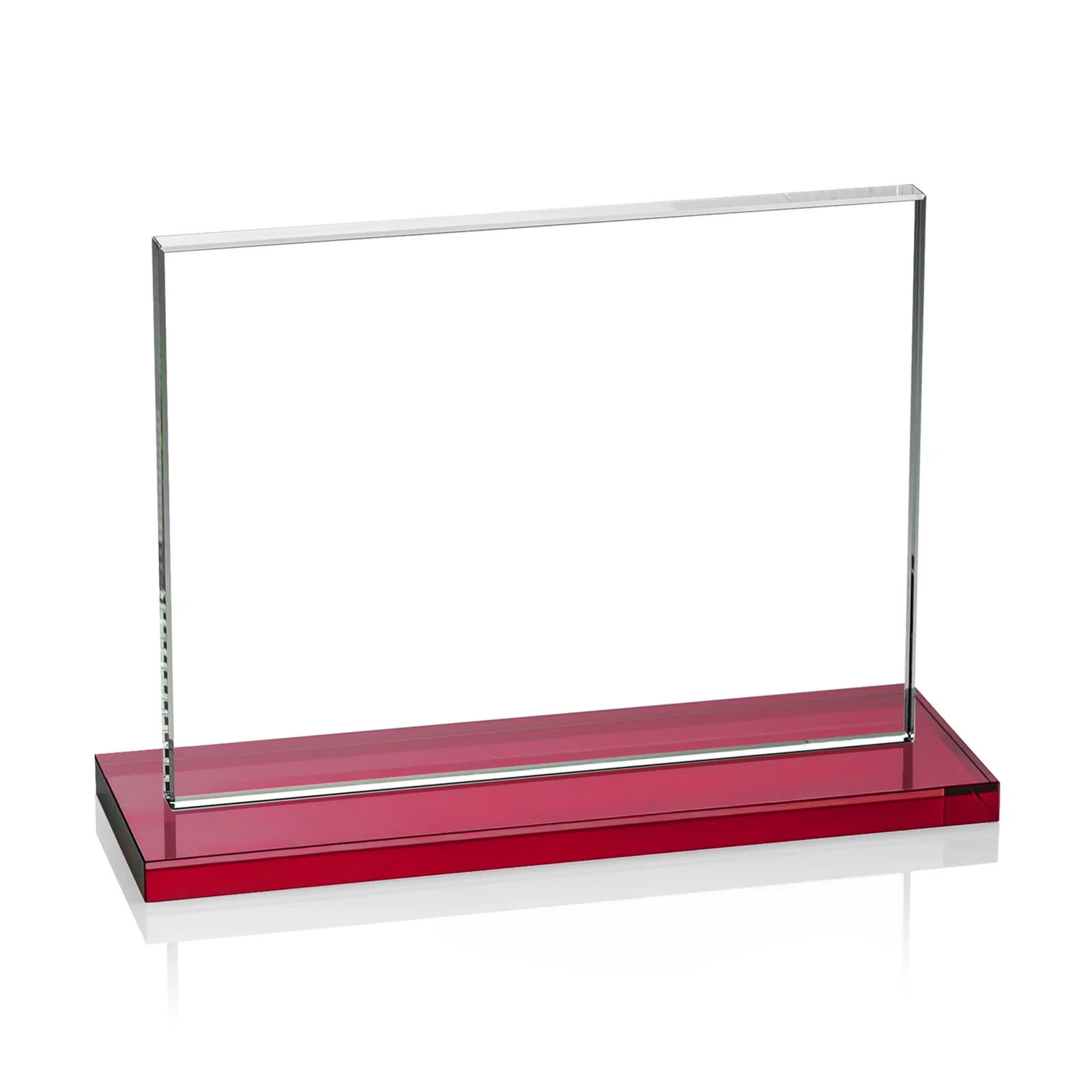 Customized Starfire Crystal Rectangle Award On An Ebony Base, with your logo for retirement presentations