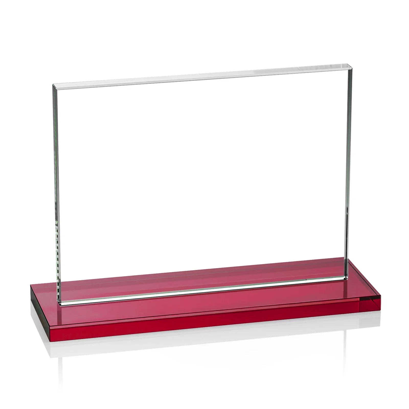 Customized Starfire Crystal Rectangle Award On An Ebony Base, with your logo for team milestone celebrations