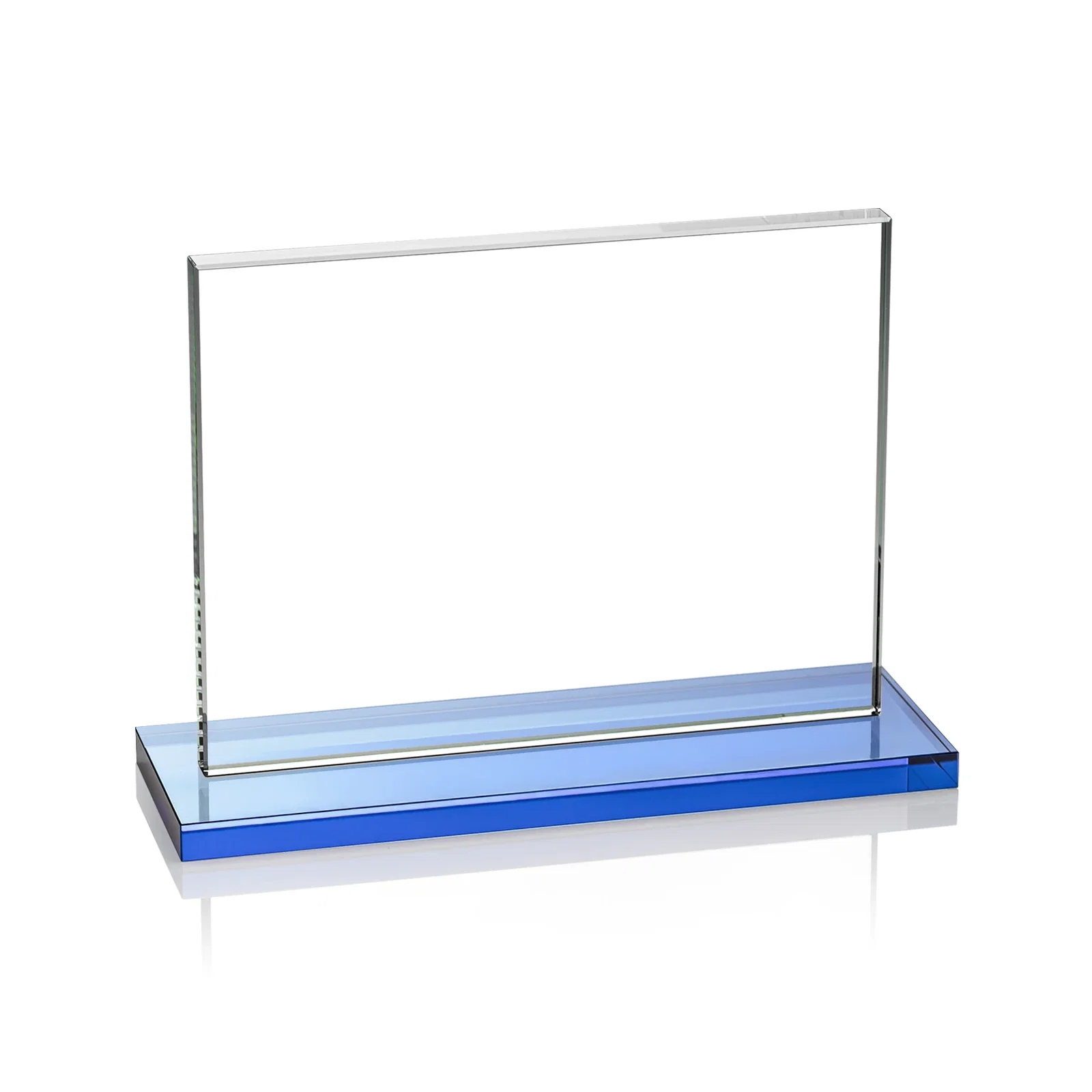 Customized Starfire Crystal Rectangle Award On An Ebony Base, with your logo for donor appreciation