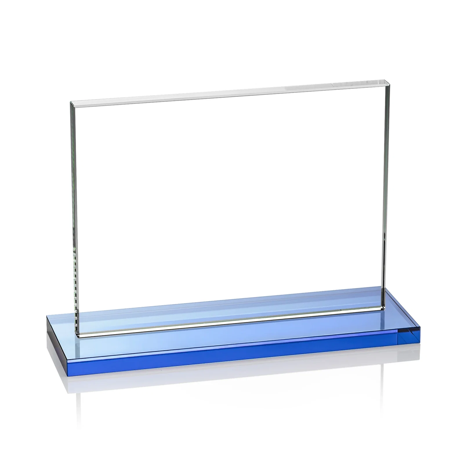 Customized Starfire Crystal Rectangle Award On An Ebony Base, with your logo for safety achievement programs