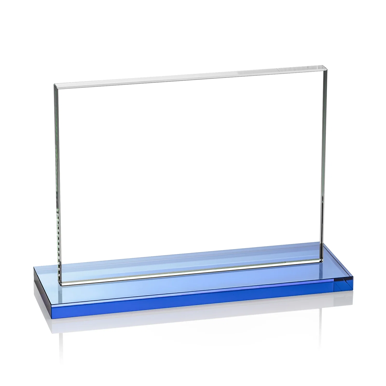Customized Starfire Crystal Rectangle Award On An Ebony Base, with your logo for volunteer appreciation