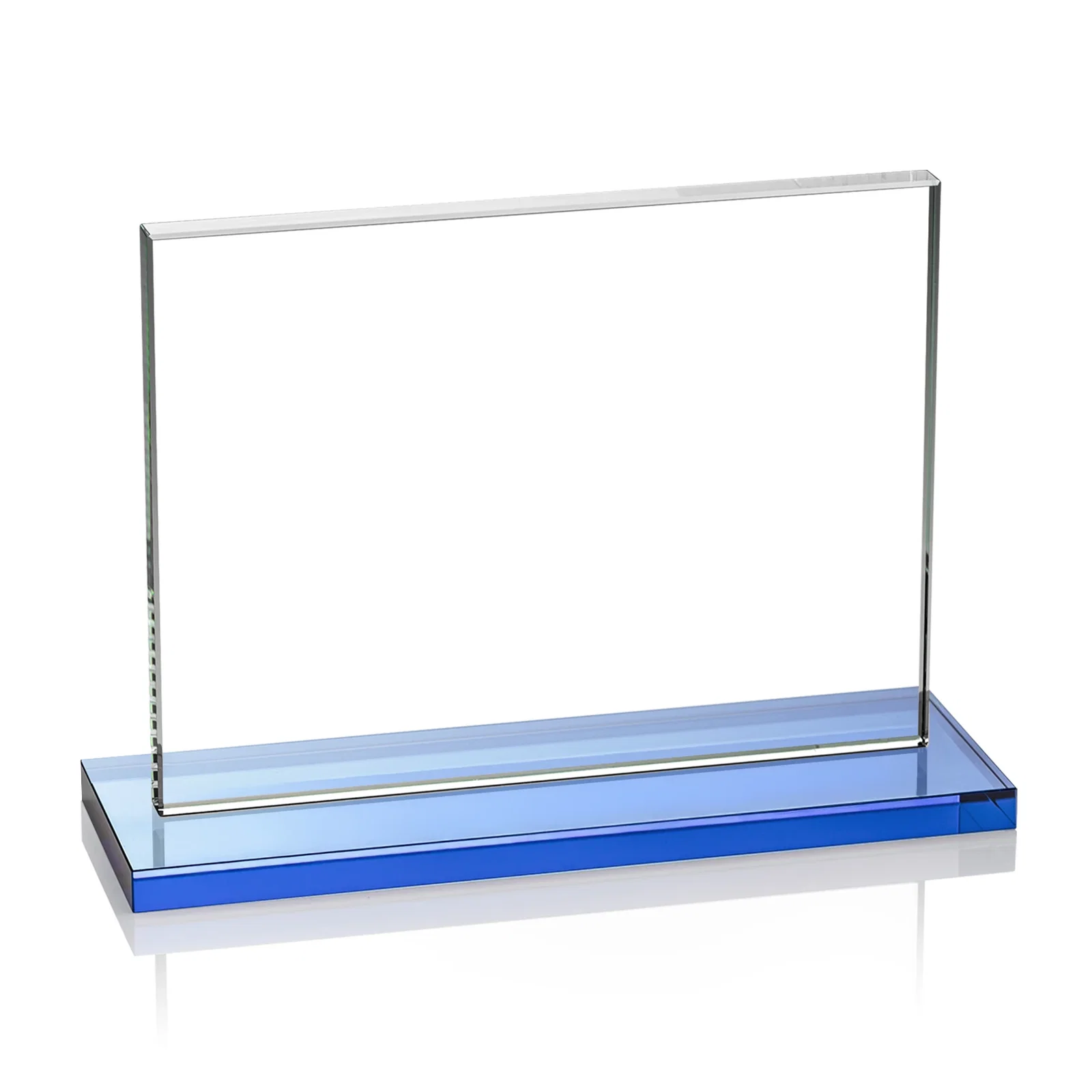 Customized Starfire Crystal Rectangle Award On An Ebony Base, with your logo for dealer and partner awards