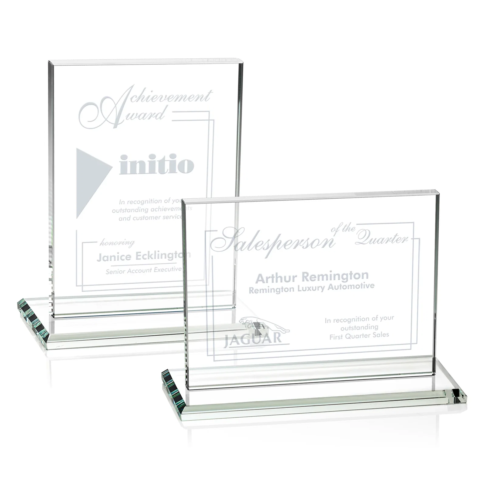 Custom Starfire Crystal Rectangle Award On An Ebony Base for graduation ceremonies