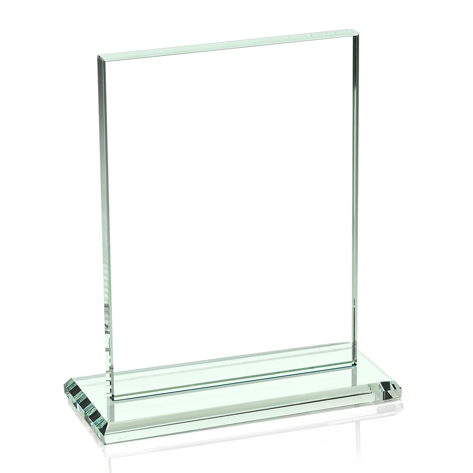 Personalized Jade Crystal Rectangle Award On A Jade Base, Vertical Or Horizontal, with your logo for sales achievement awards