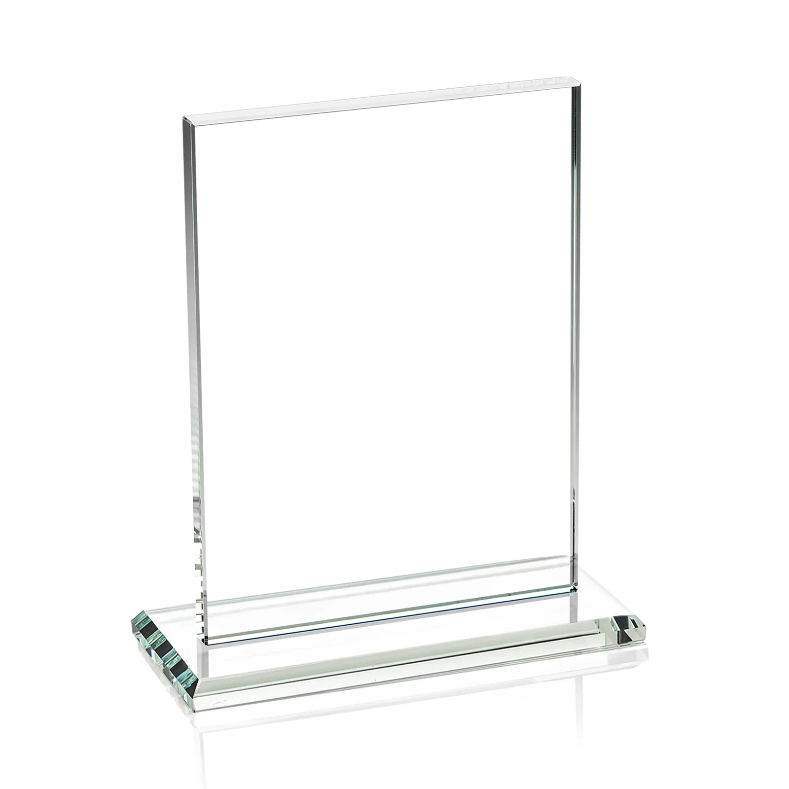 Personalized Jade Crystal Rectangle Award On A Jade Base, Vertical Or Horizontal, with your logo for team milestone celebrations