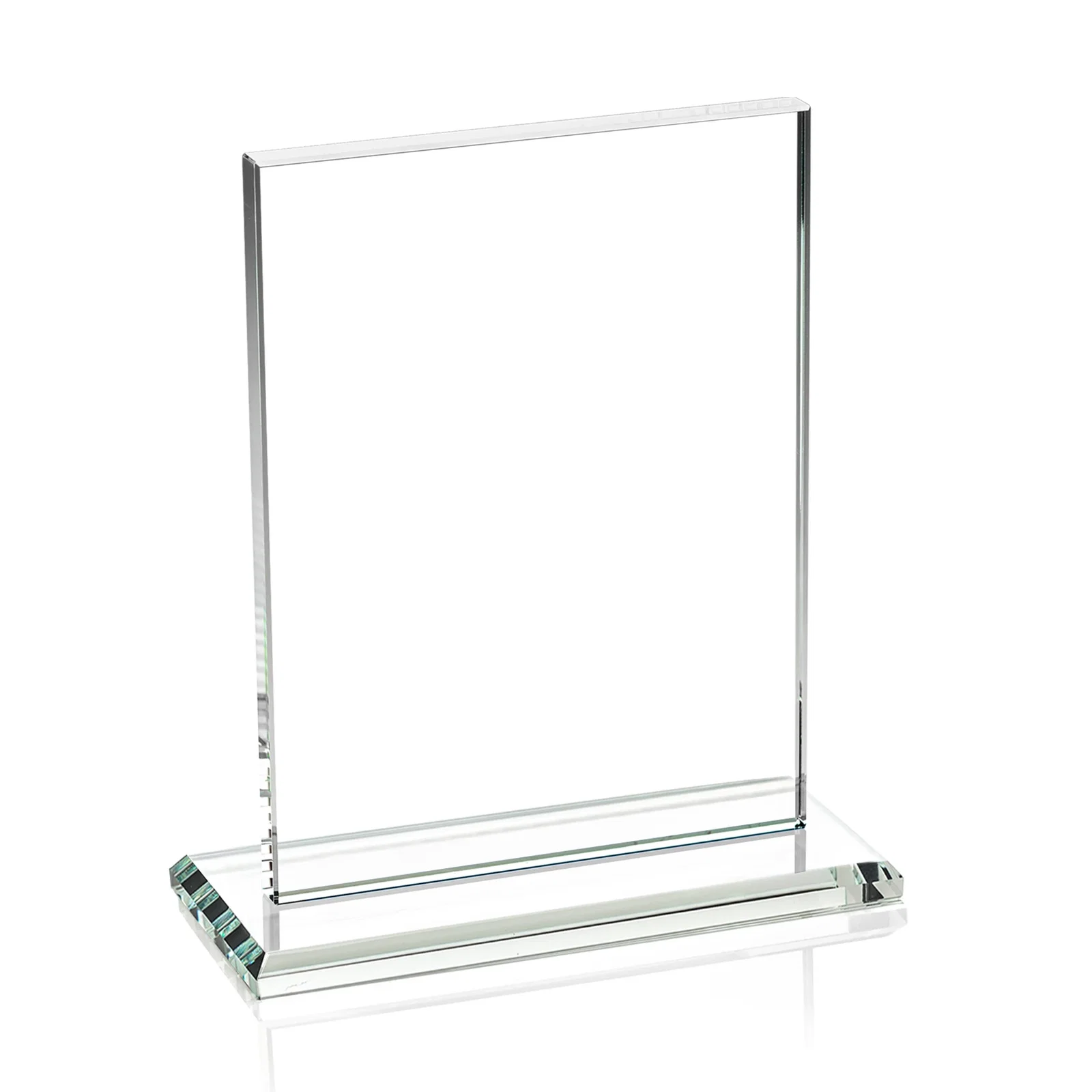 Personalized Jade Crystal Rectangle Award On A Jade Base, Vertical Or Horizontal, with your logo for donor appreciation