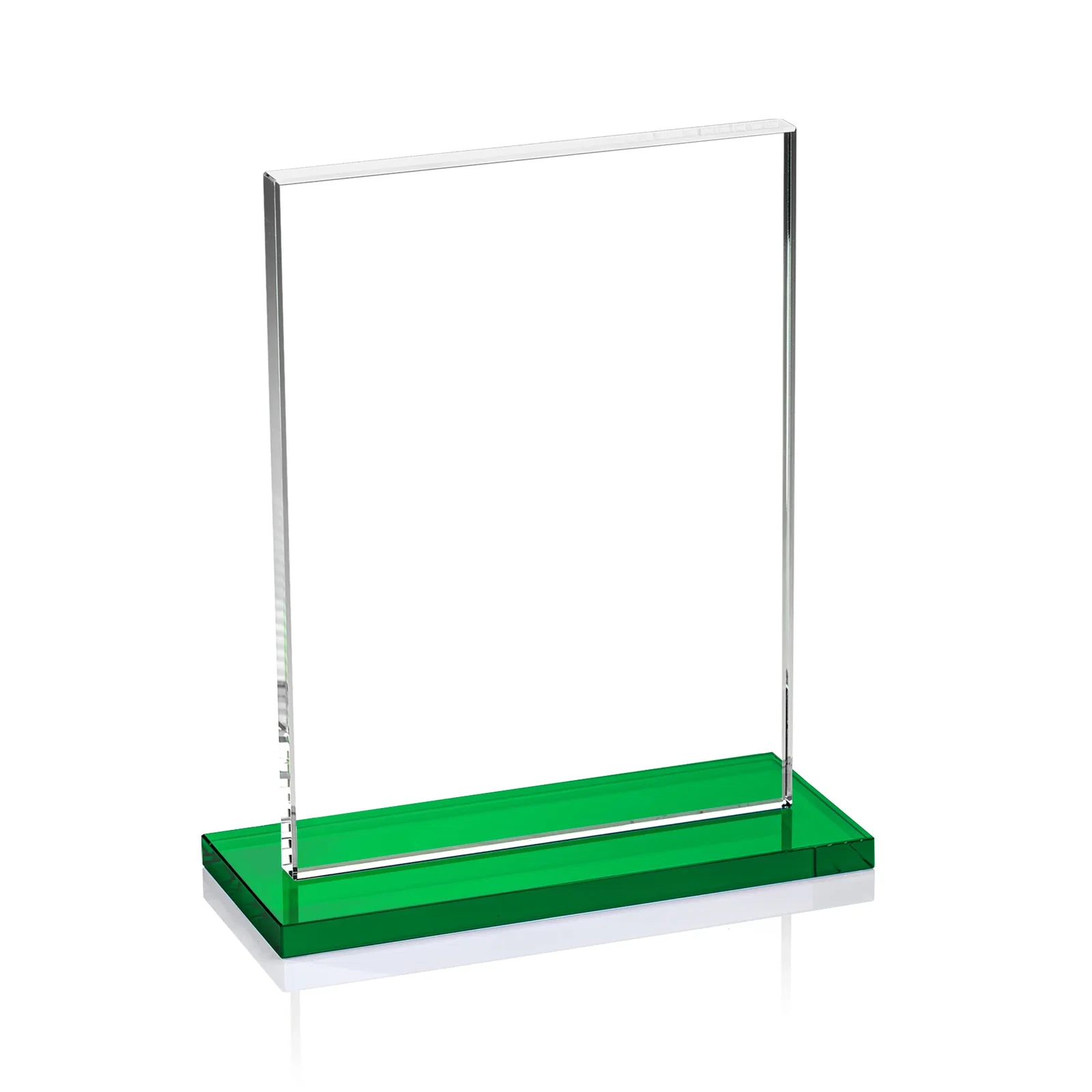 Promotional Jade Crystal Rectangle Award On A Jade Base, Vertical Or Horizontal, with your logo for service anniversary gifts