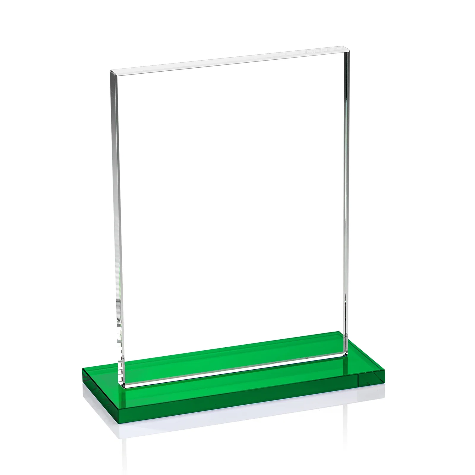 Promotional Jade Crystal Rectangle Award On A Jade Base, Vertical Or Horizontal, with your logo for sales achievement awards