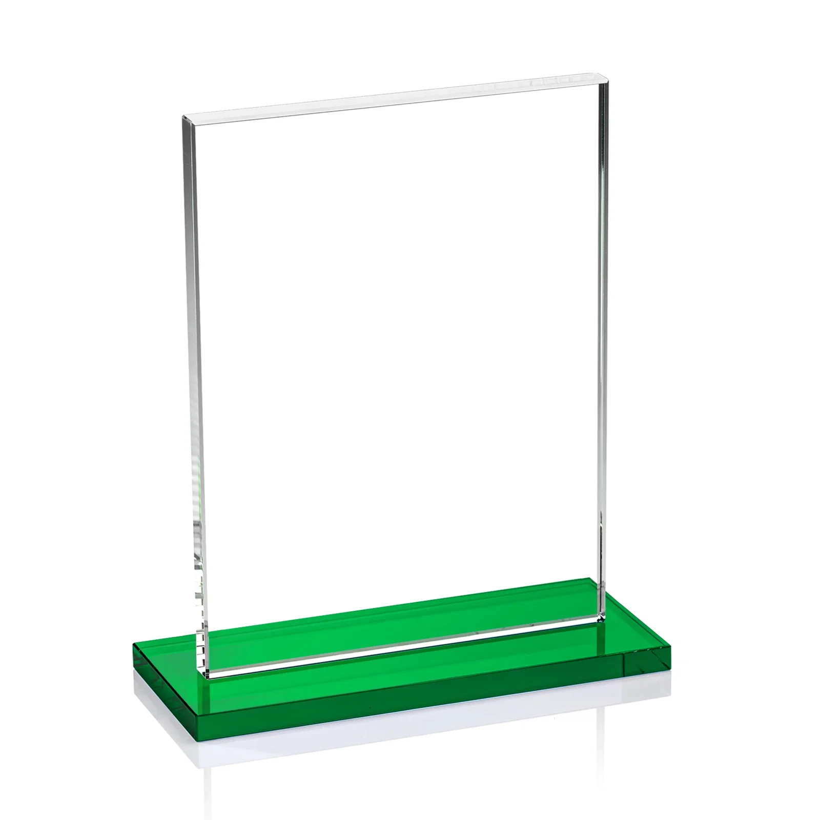 Promotional Jade Crystal Rectangle Award On A Jade Base, Vertical Or Horizontal, with your logo for retirement presentations