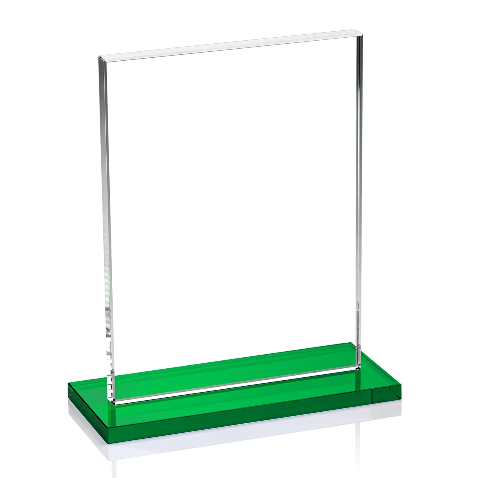 Promotional Jade Crystal Rectangle Award On A Jade Base, Vertical Or Horizontal, with your logo for donor appreciation