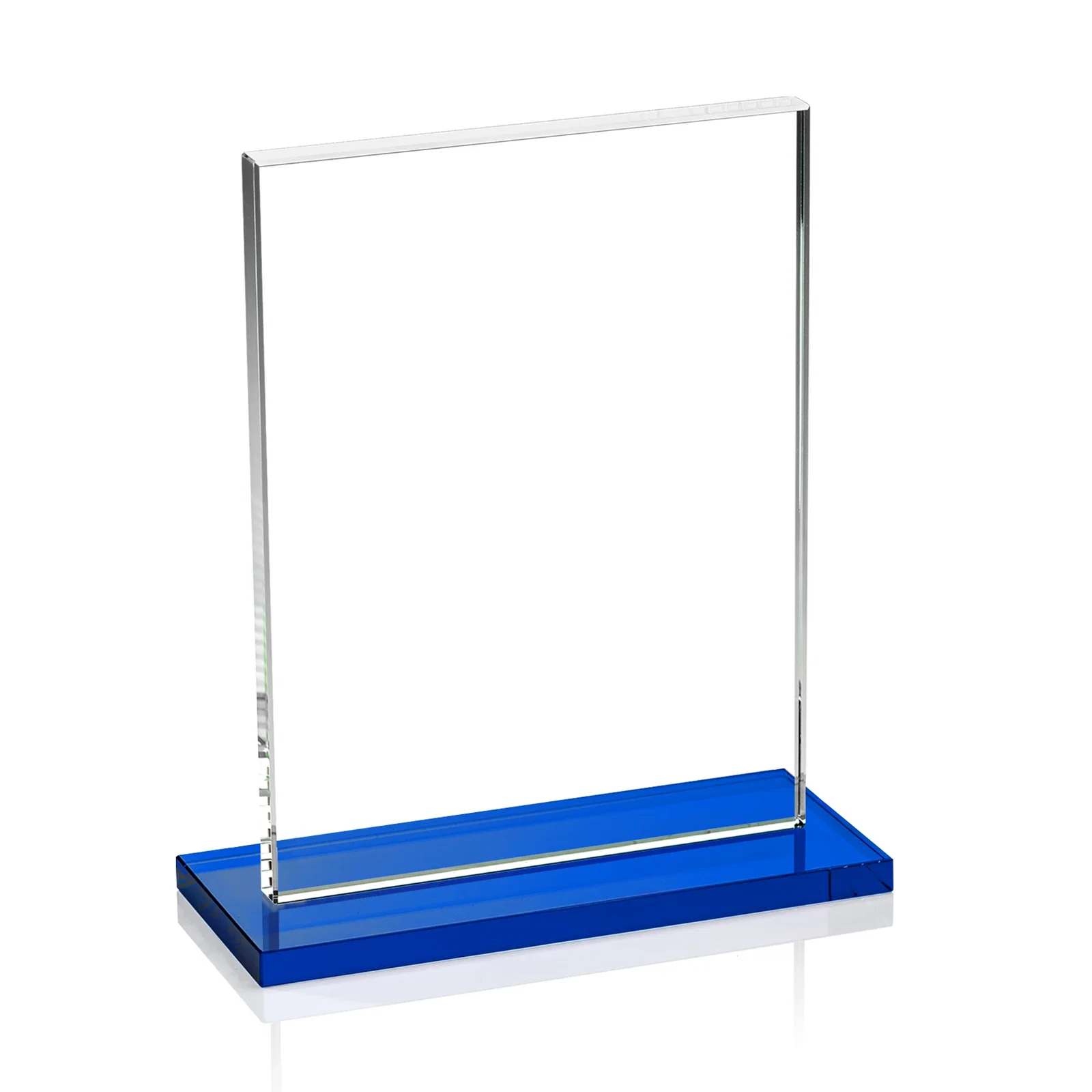 Branded Jade Crystal Rectangle Award On A Jade Base, Vertical Or Horizontal, with your logo for service anniversary gifts